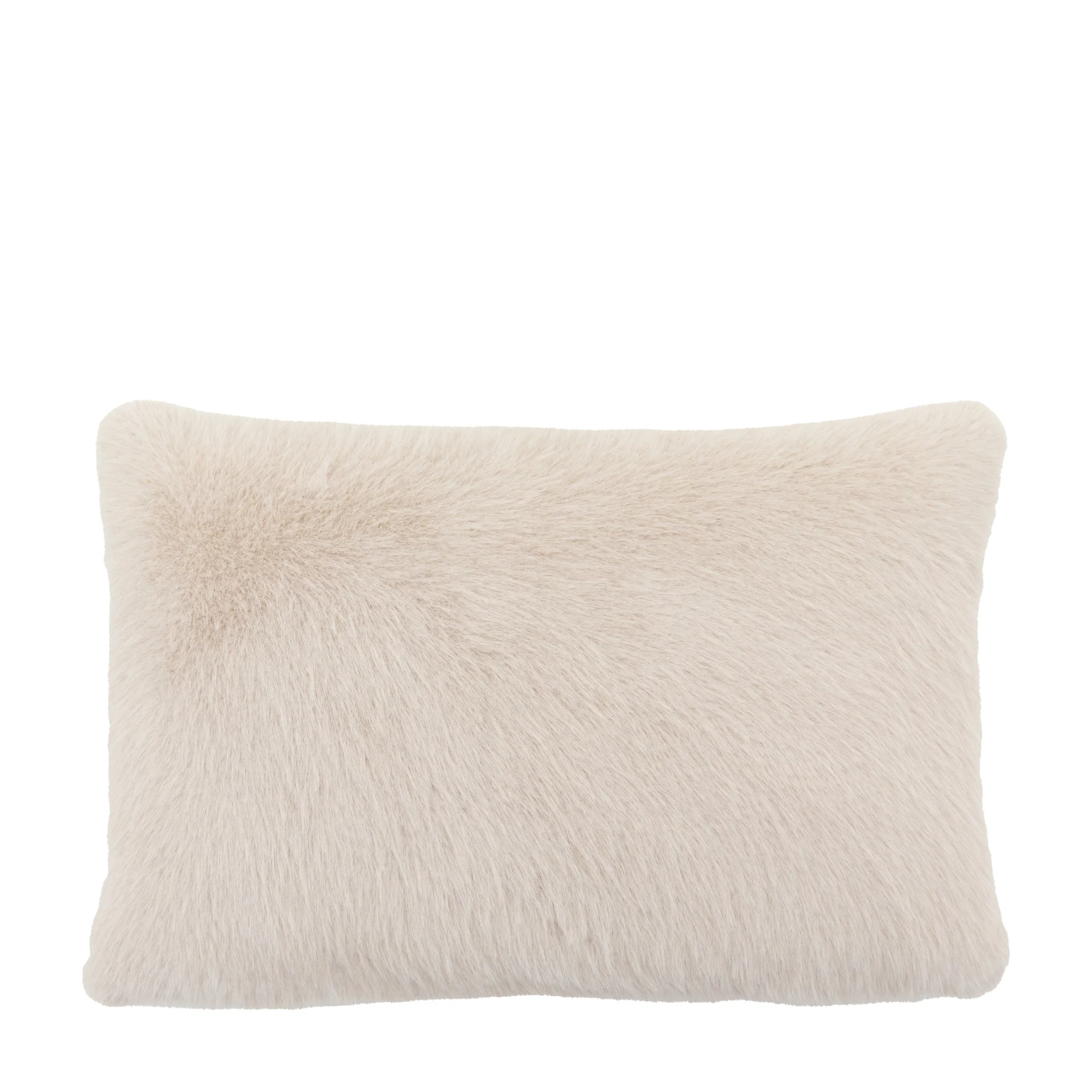 Maple Faux Fur Cream Rectangle Cushion - Maple Faux Fur Cushion Oatmeal 40x60CM - Image 3