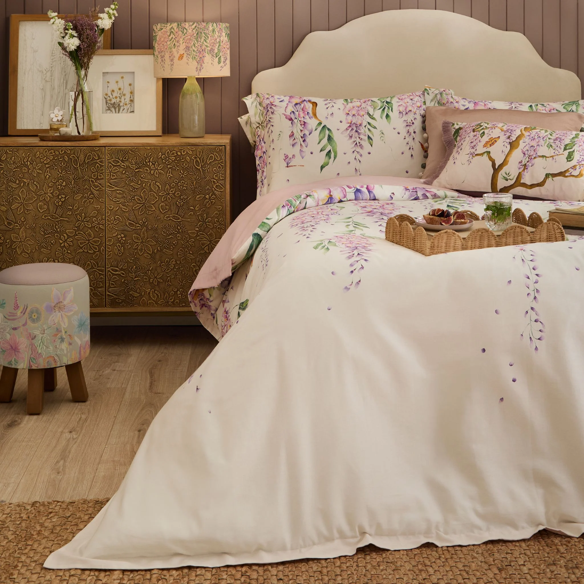 Voyage Mariposa Printed Purple Duvet Cover Set - Voyage Mariposa Printed Double Duvet Set Purple