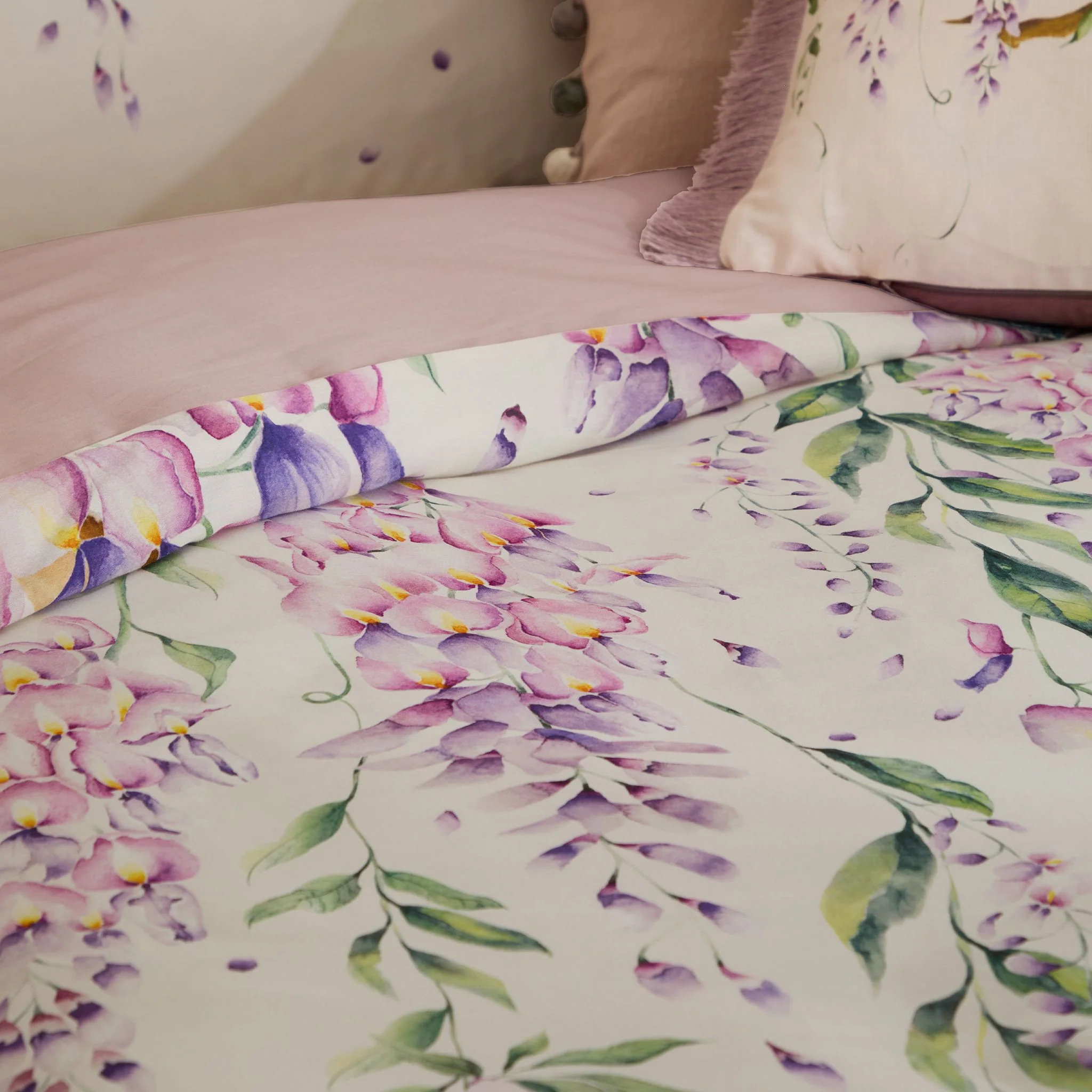 Voyage Mariposa Printed Purple Duvet Cover Set - Voyage Mariposa Printed Double Duvet Set Purple - Image 3