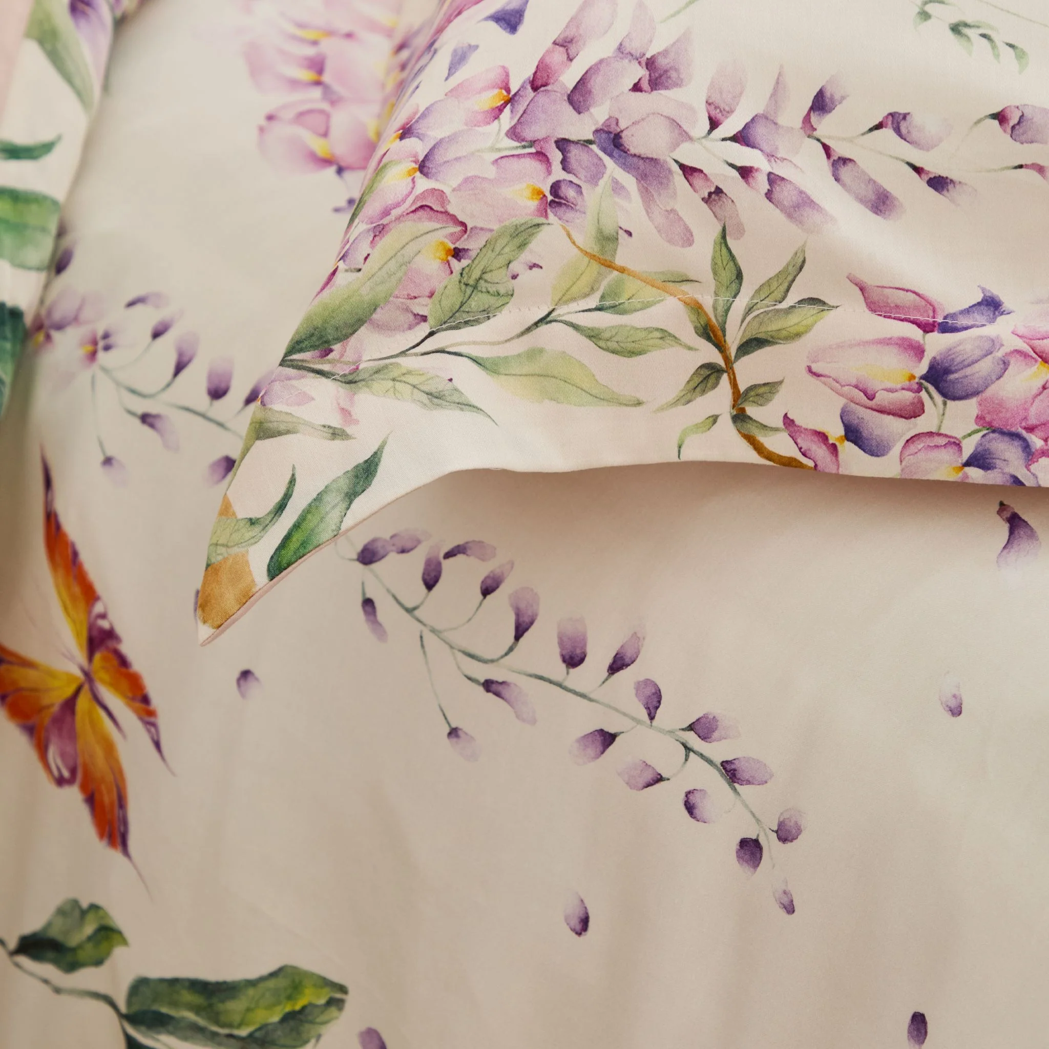 Voyage Mariposa Printed Purple Duvet Cover Set - Voyage Mariposa Printed Double Duvet Set Purple - Image 2