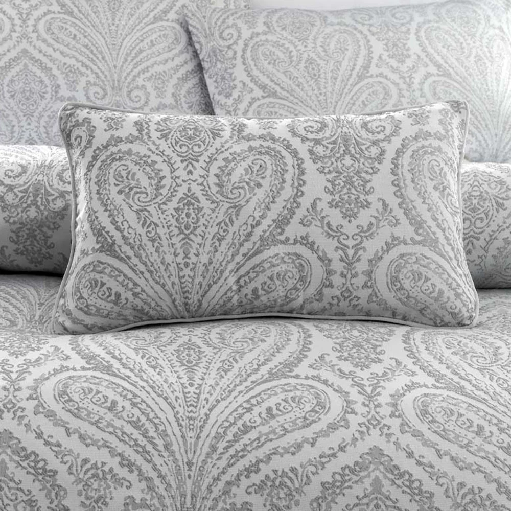 Marseilles Silver Cushion - SALE Montpellier Filled Boudoir Cushion Silver 32X50CM