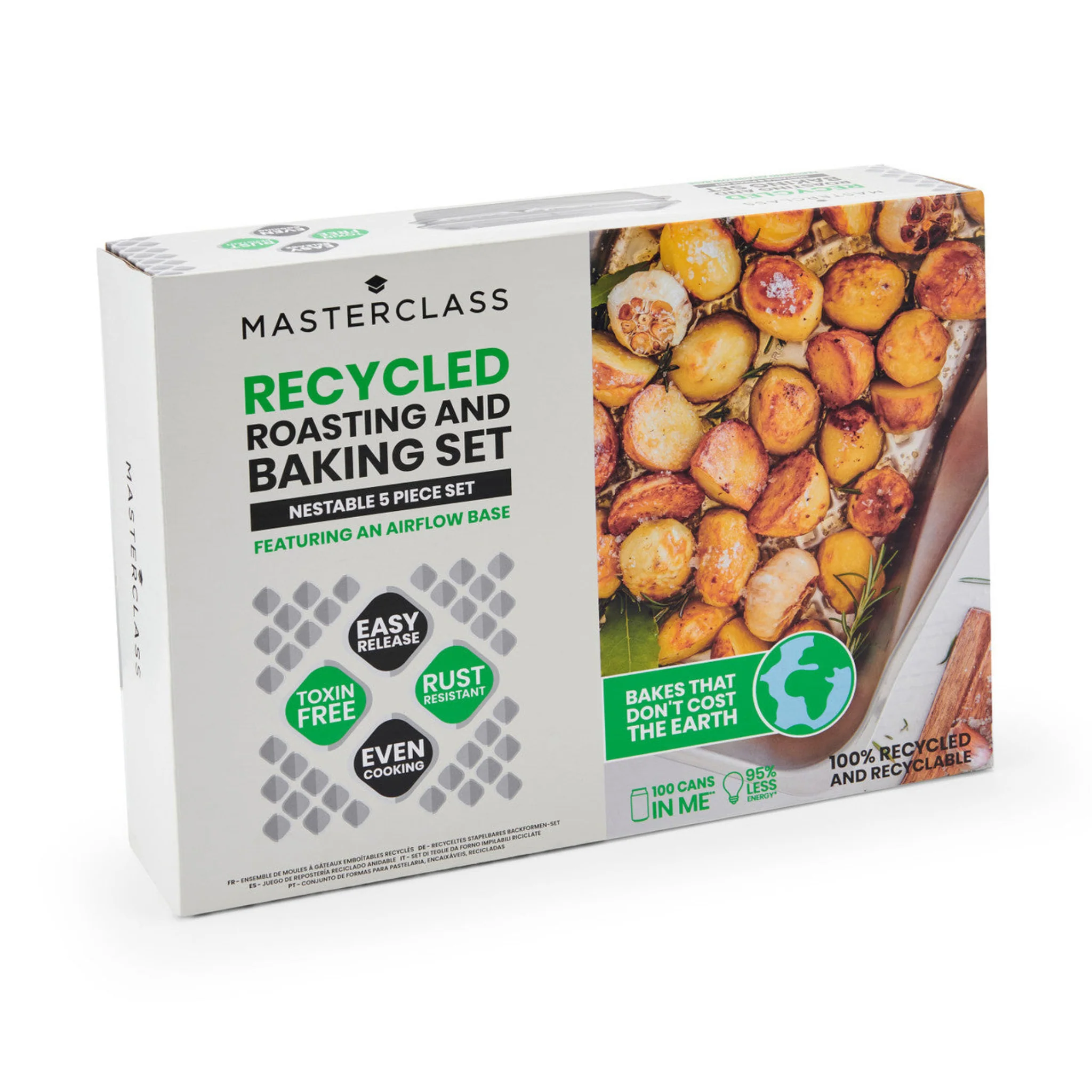 MasterClass 5 Piece Aluminium Stacking Baking Set - MC Nesting Bakeware Set 5 Piece Recycled Alu - Image 3