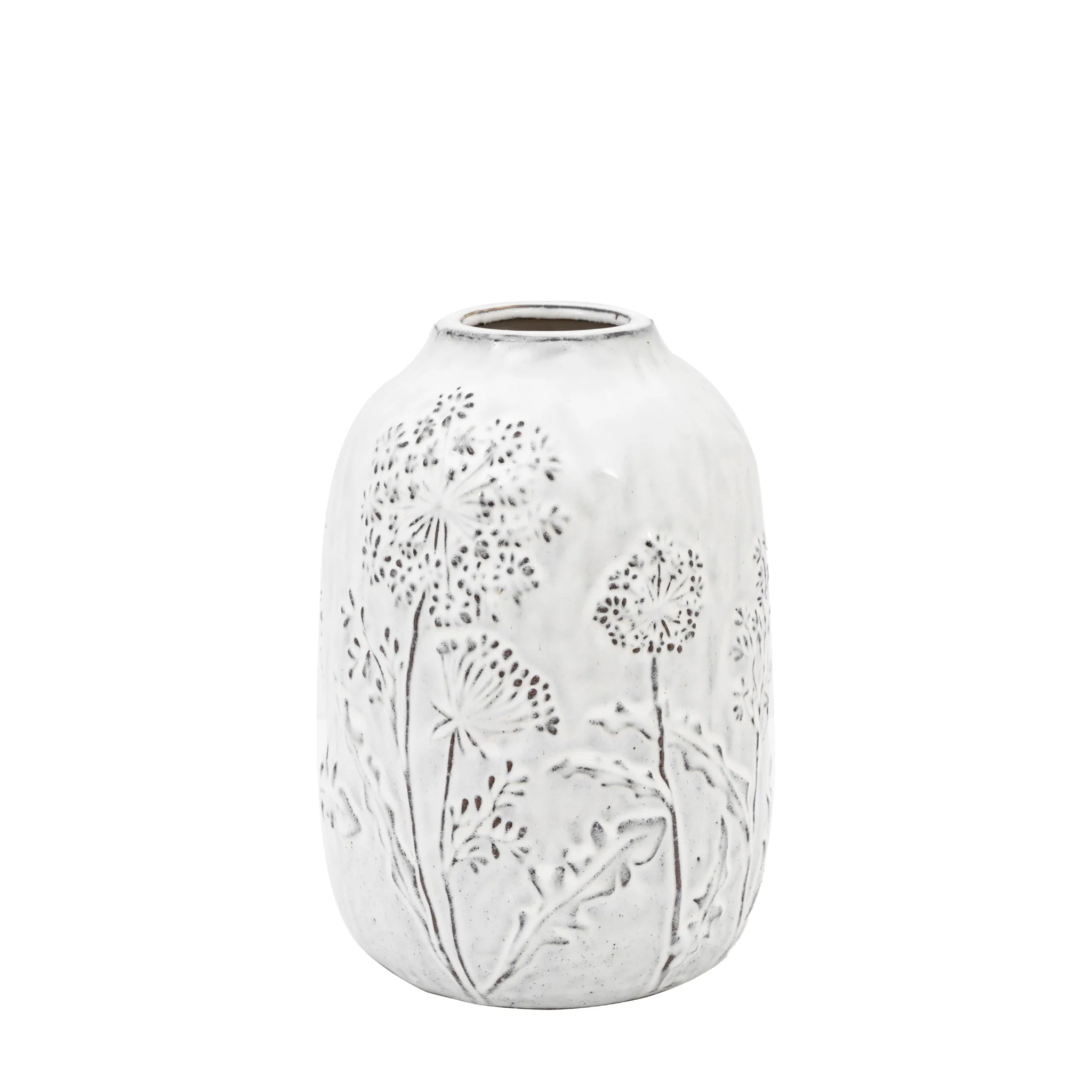 Meadow Embossed Ceramic Vase Large - Meadow Embossed Ceramic Vase Stone Large - Image 3