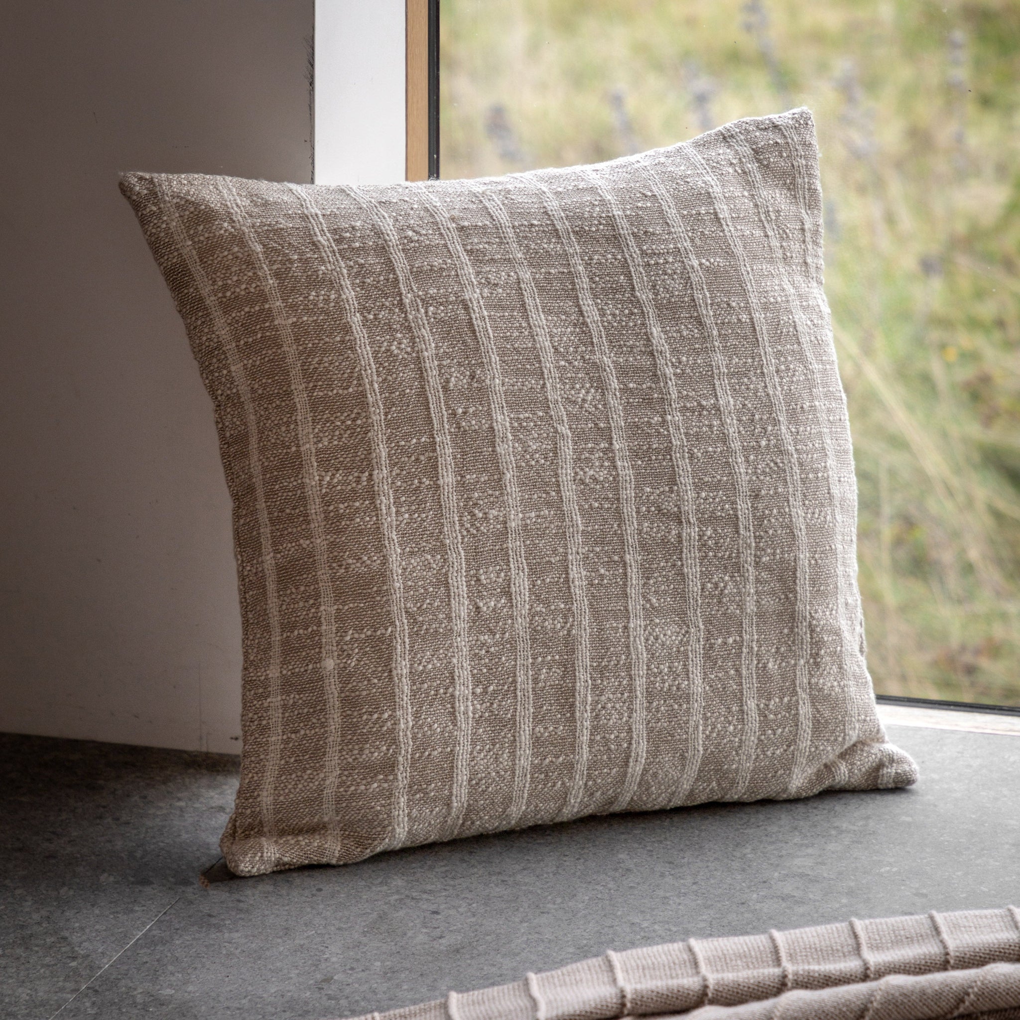 Melford Stripe Cream Cushion - Melford Stripe Cushion Sand 45CM
