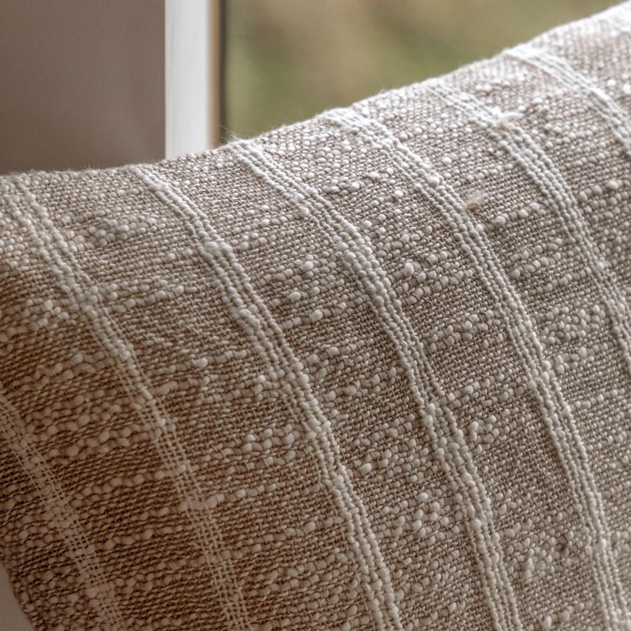 Melford Stripe Cream Cushion - Melford Stripe Cushion Sand 45CM - Image 2