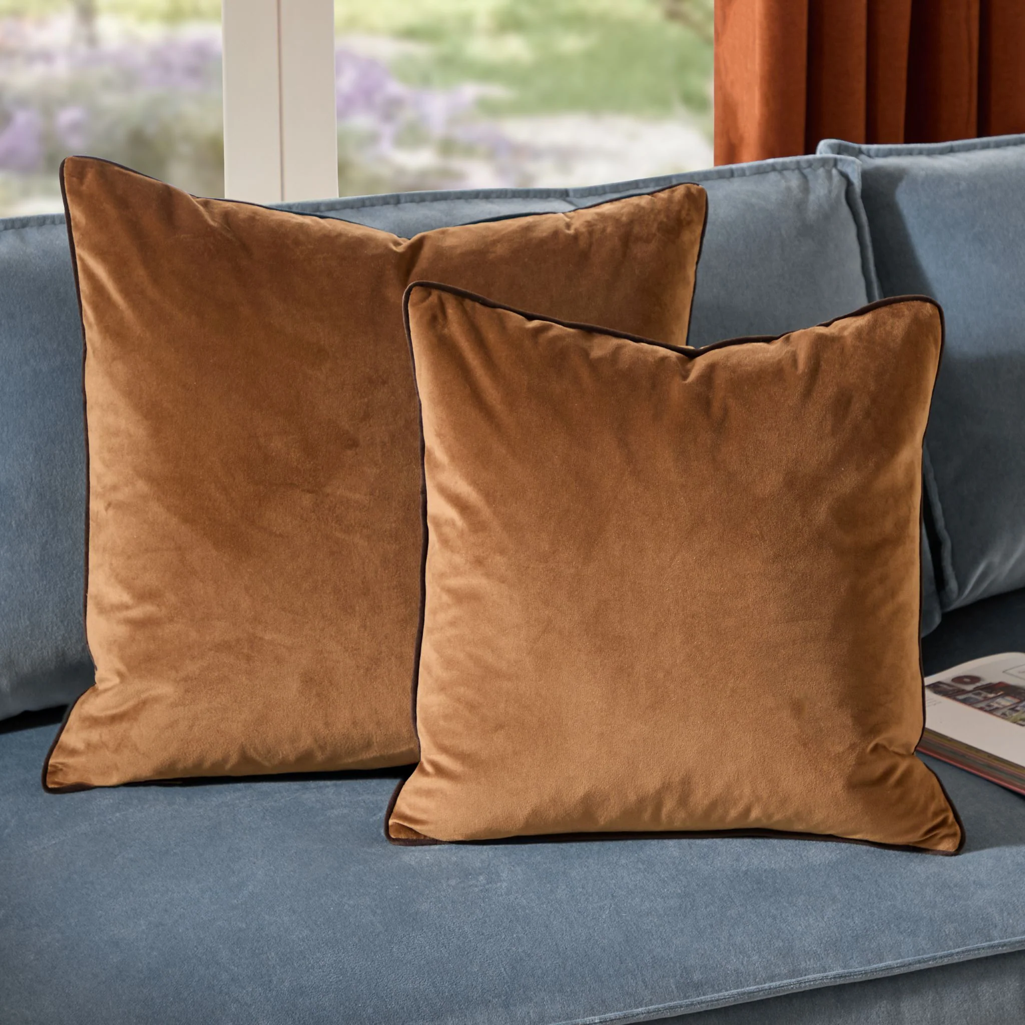 Meridian Caramel & Chocolate Cushion - Meridian Cushion Caramel & Chocolate 45CM - Image 4