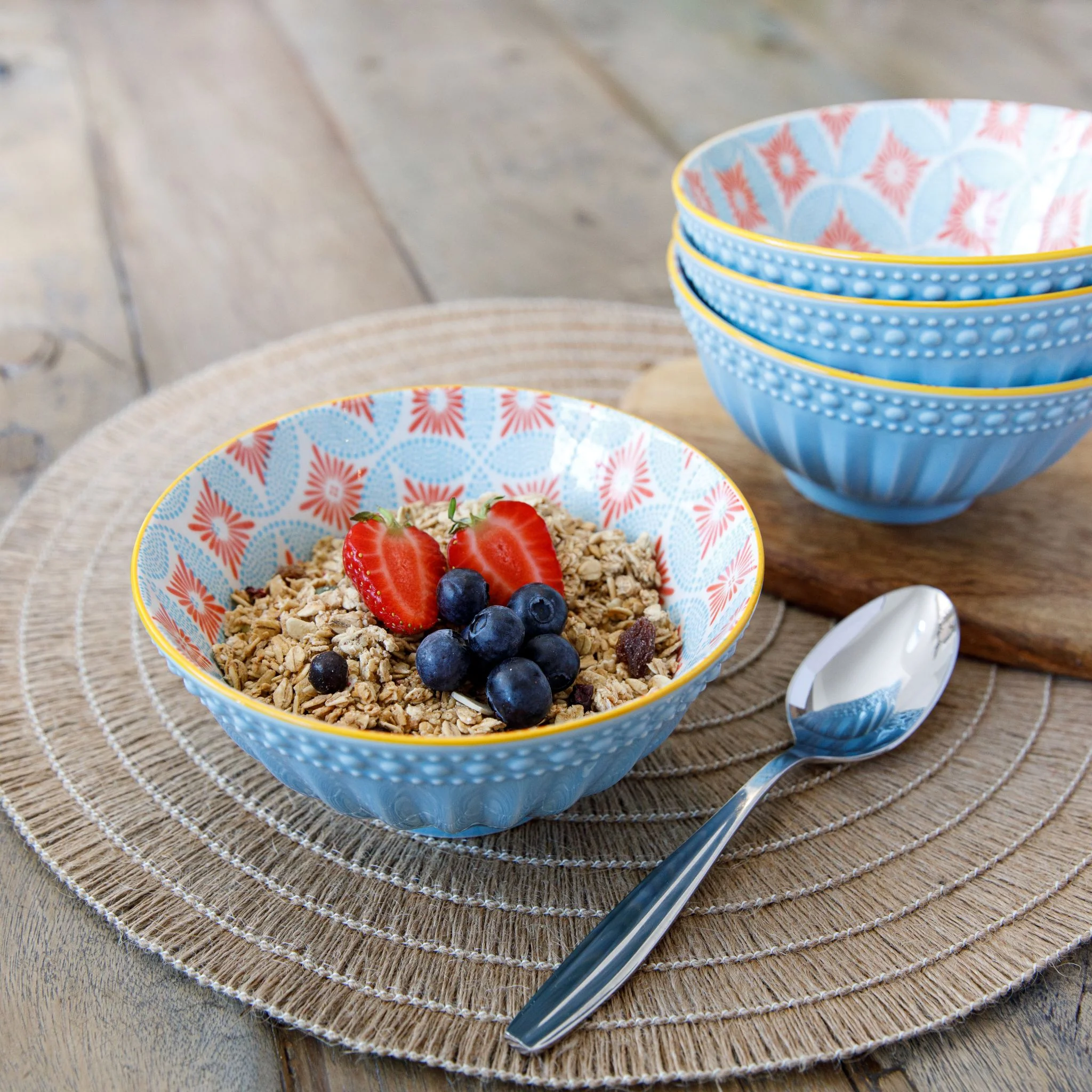 Mikasa Blue Mosaic Bowl - Mikasa Blue Mosaic Bowl 15.7CM