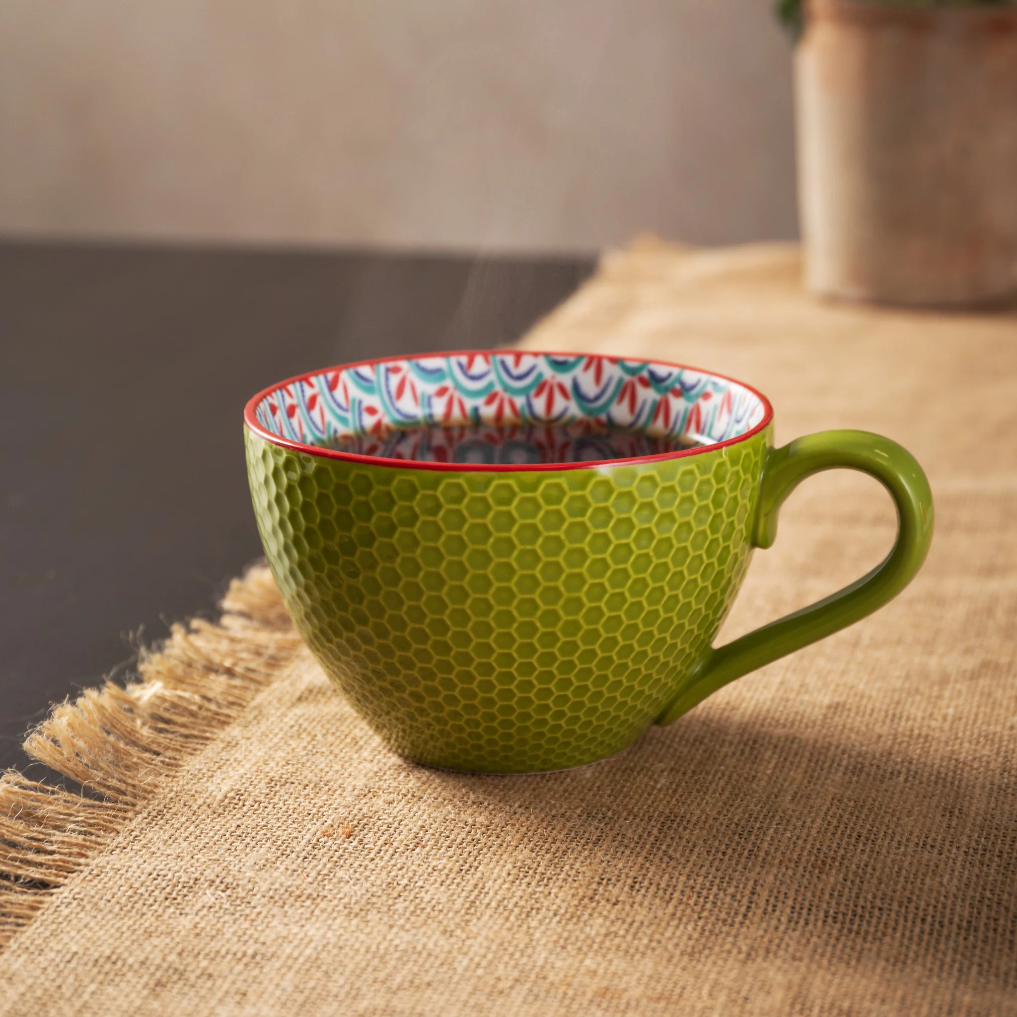 Mikasa Geometric Mug - Mikasa Green Blue Geometric Mug 330ML
