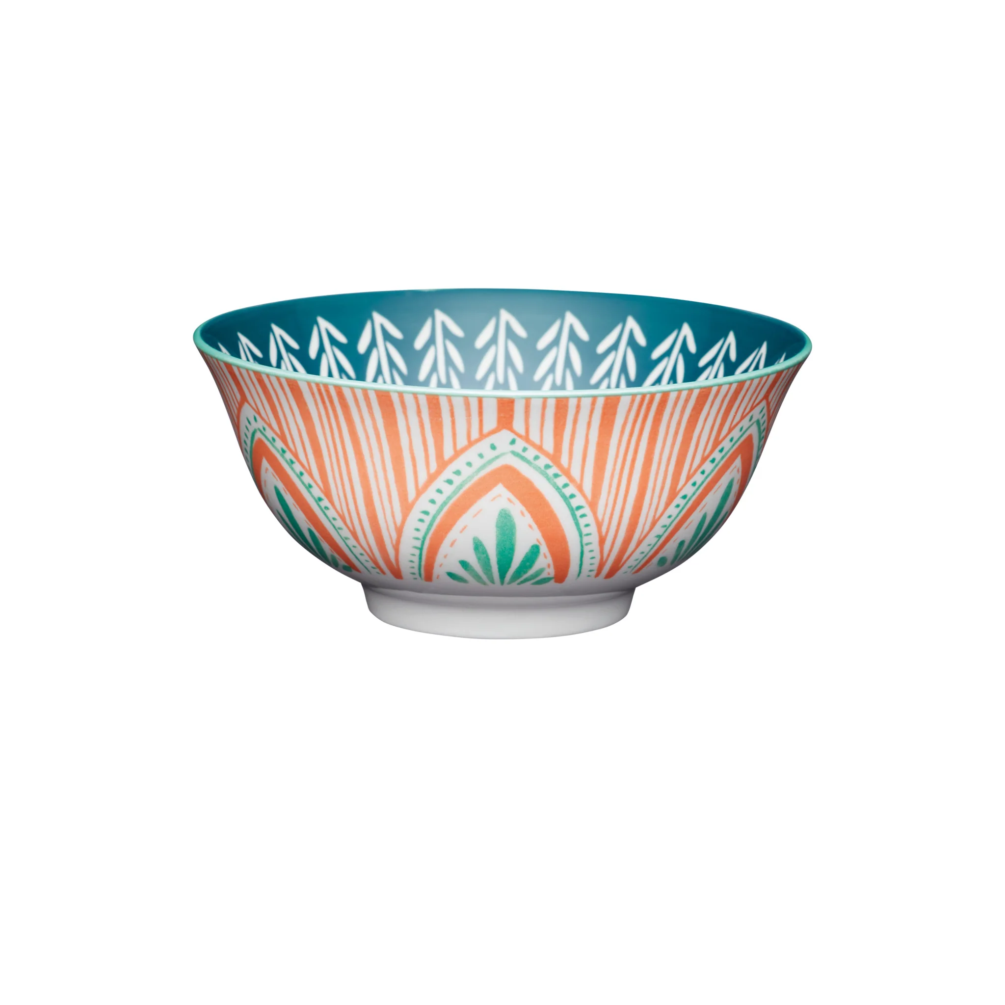 Mikasa Mixed Folk Pattern Bowl - Mikasa Mixed Folk Bowl Glazed Stoneware - Image 3