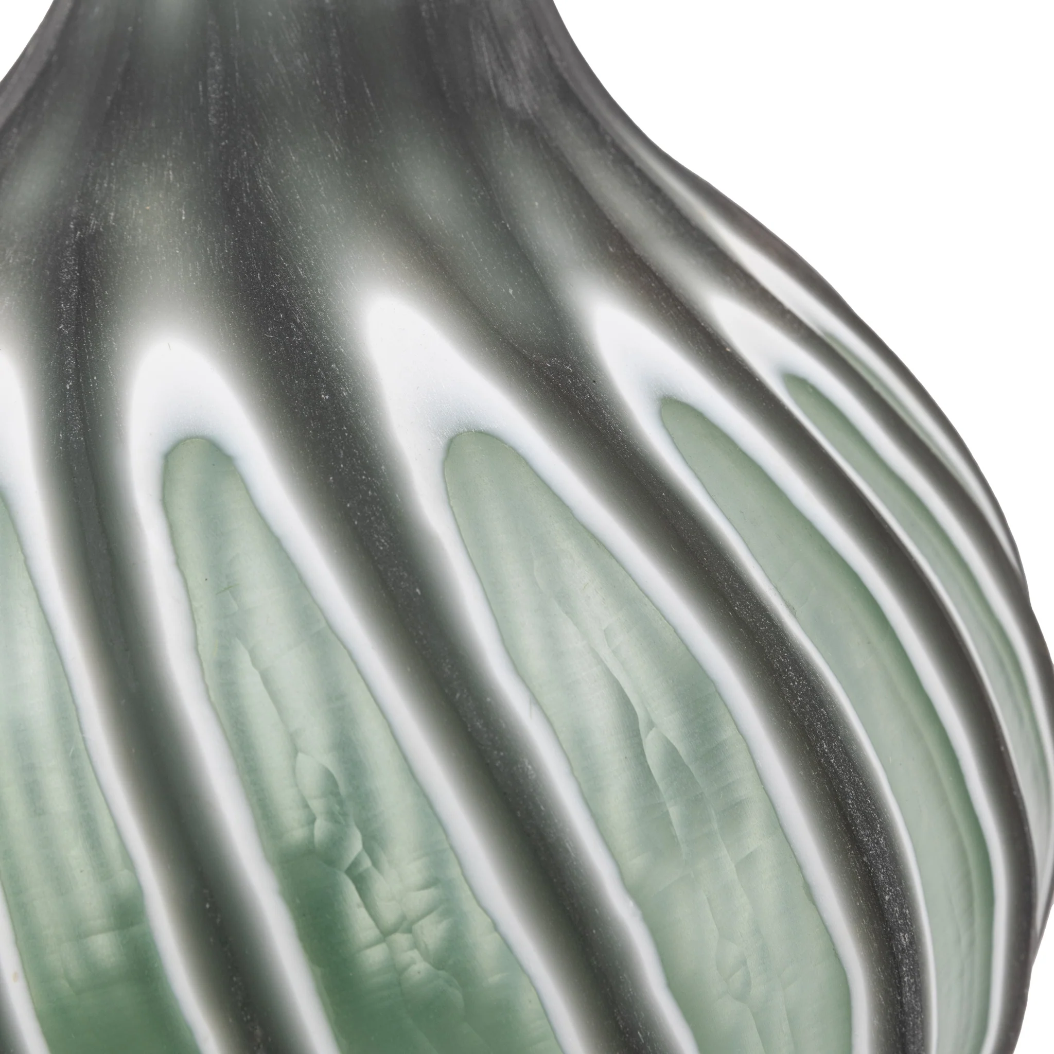 Morella Swirl Hand Carved Glass Vase Green Small - Morella Swirl Hand Carved Glass Vase Sage Small - Image 4