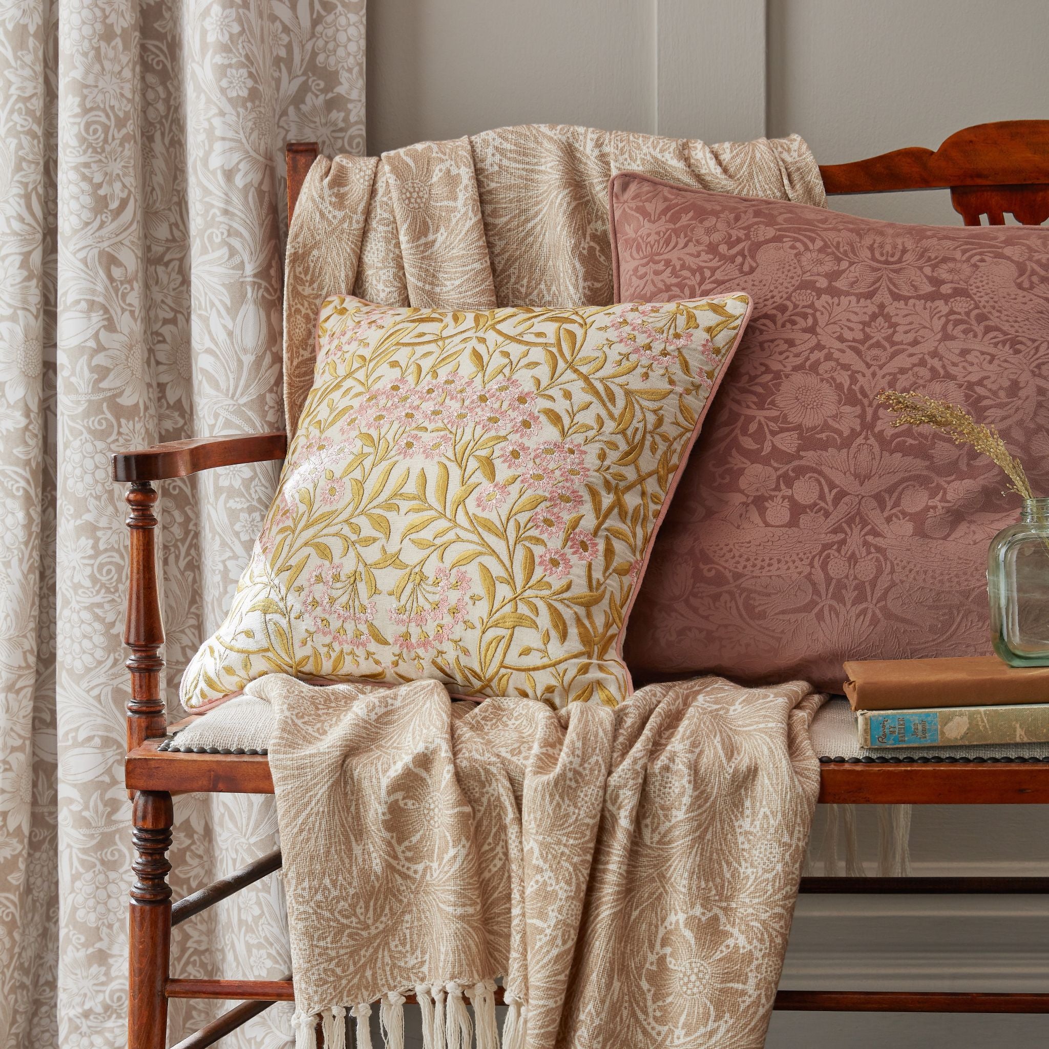 William Morris At Home Michaelmas Daisy Cushion - Morris At Home Michaelmas Daisy Cushion 43CM