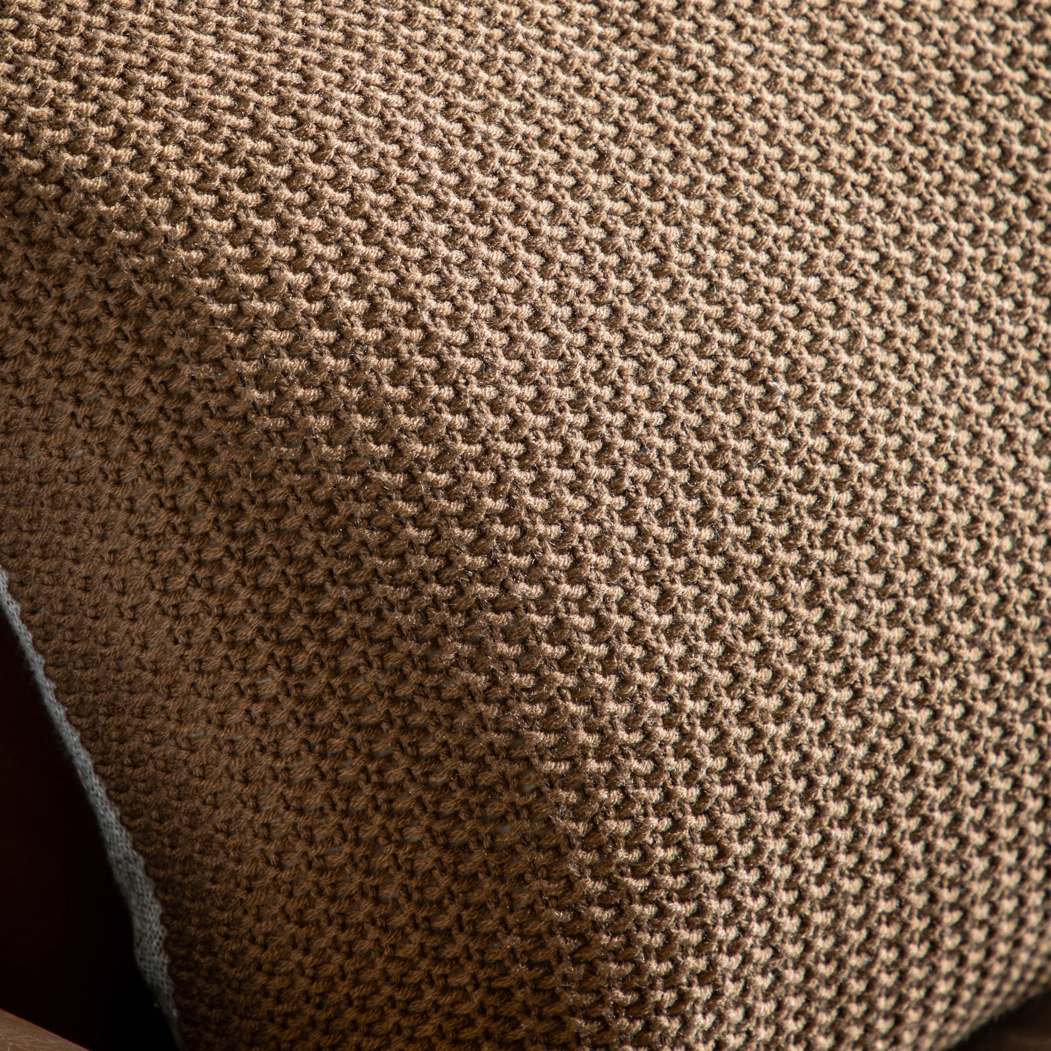 Moss Stitched Pom Pom Brown Cushion - Moss Stitch Pom Pom Cushion Tan 40x60CM - Image 3