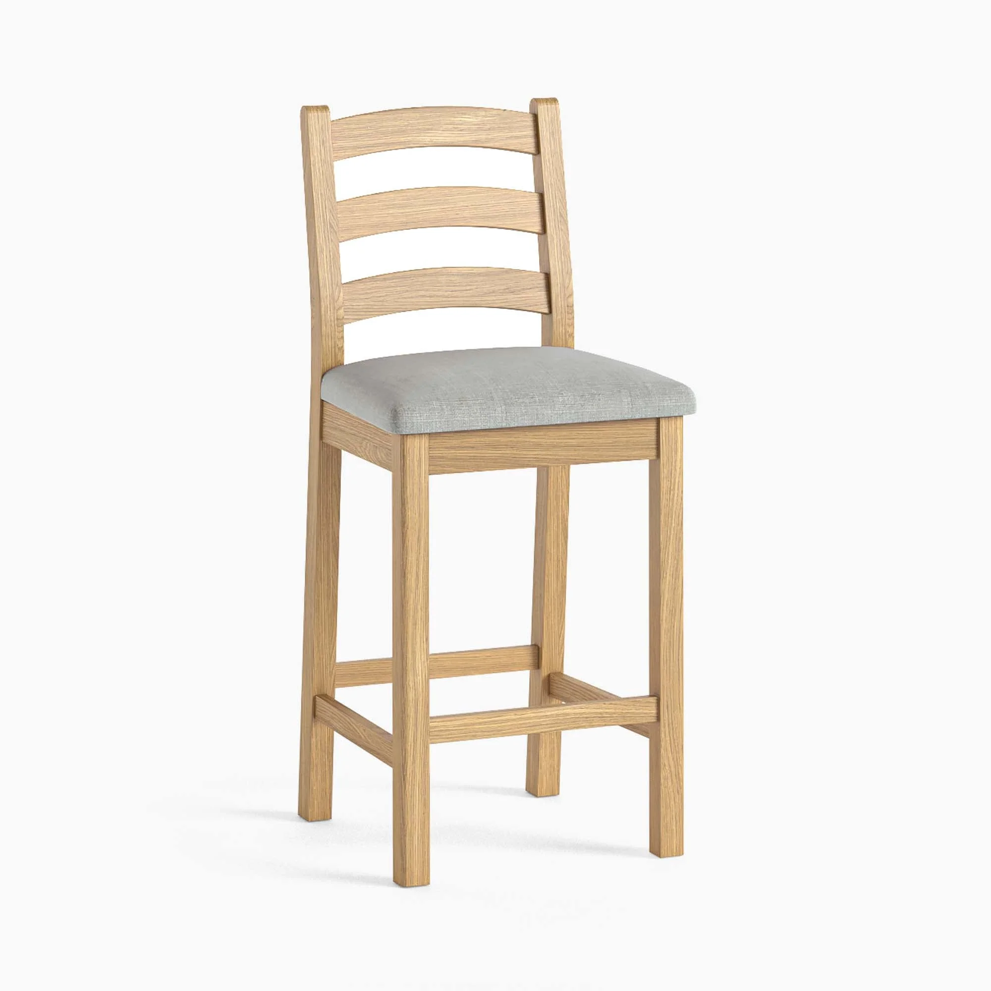 Navarre Bar Stool - Bar Stool Oak / Beige Fabric - Beige