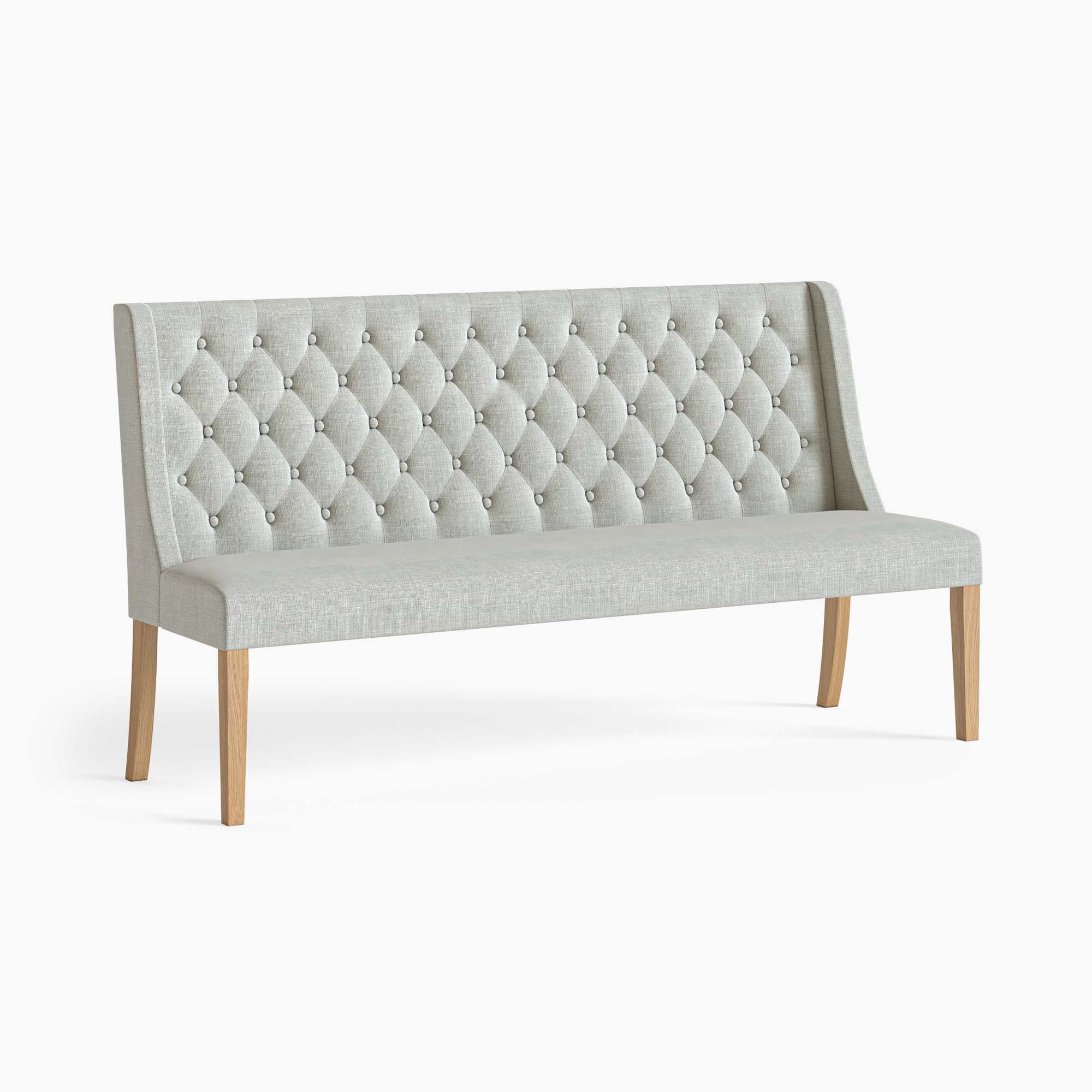 Navarre Button Back Bench - Button Back Sofa Grey Oak / Oak Veneer - Grey - Image 4