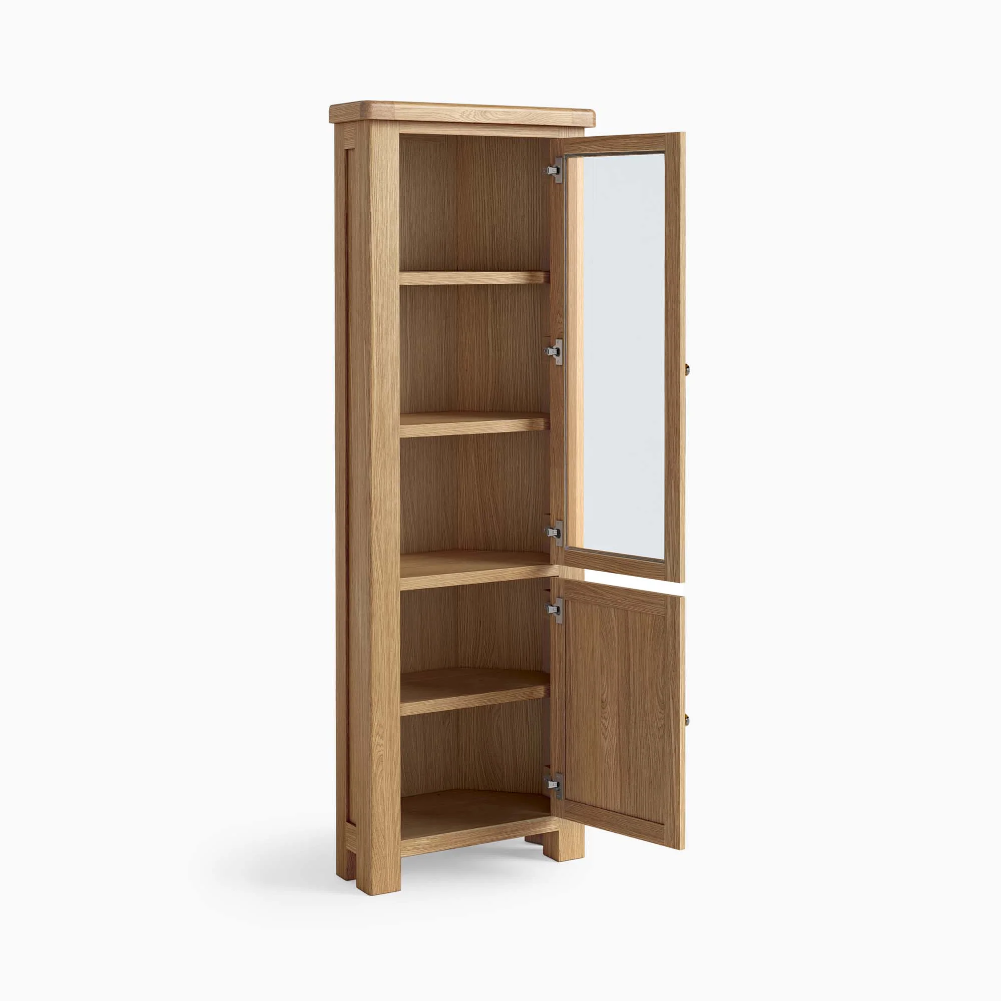 Navarre Corner Display Cabinet - Corner Display Cabinet Oak / Oak Veneer - Image 3