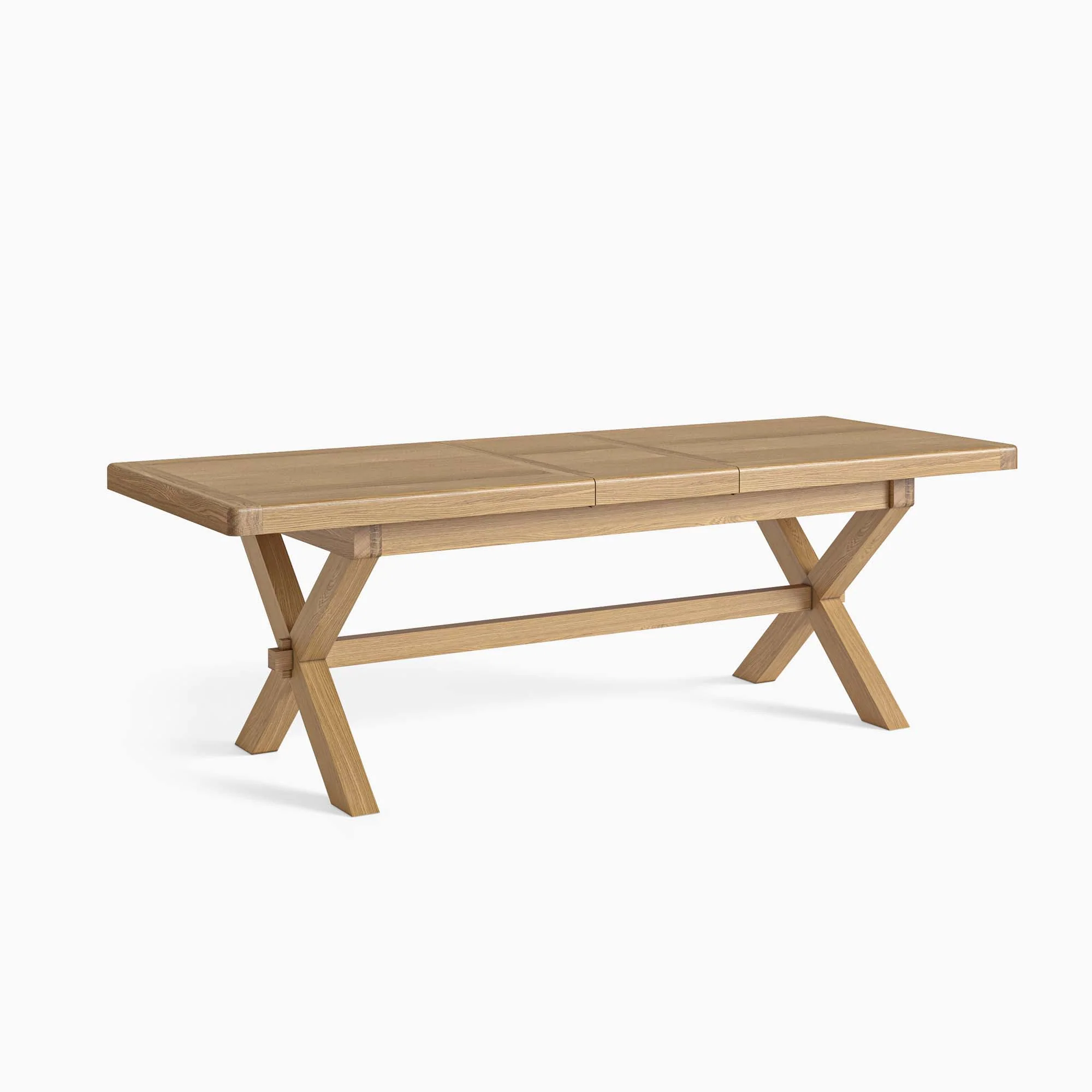 Navarre Cross Leg Extending Dining Table - Cross Leg Ext Dining Table Oak / Oak Veneer - Image 3