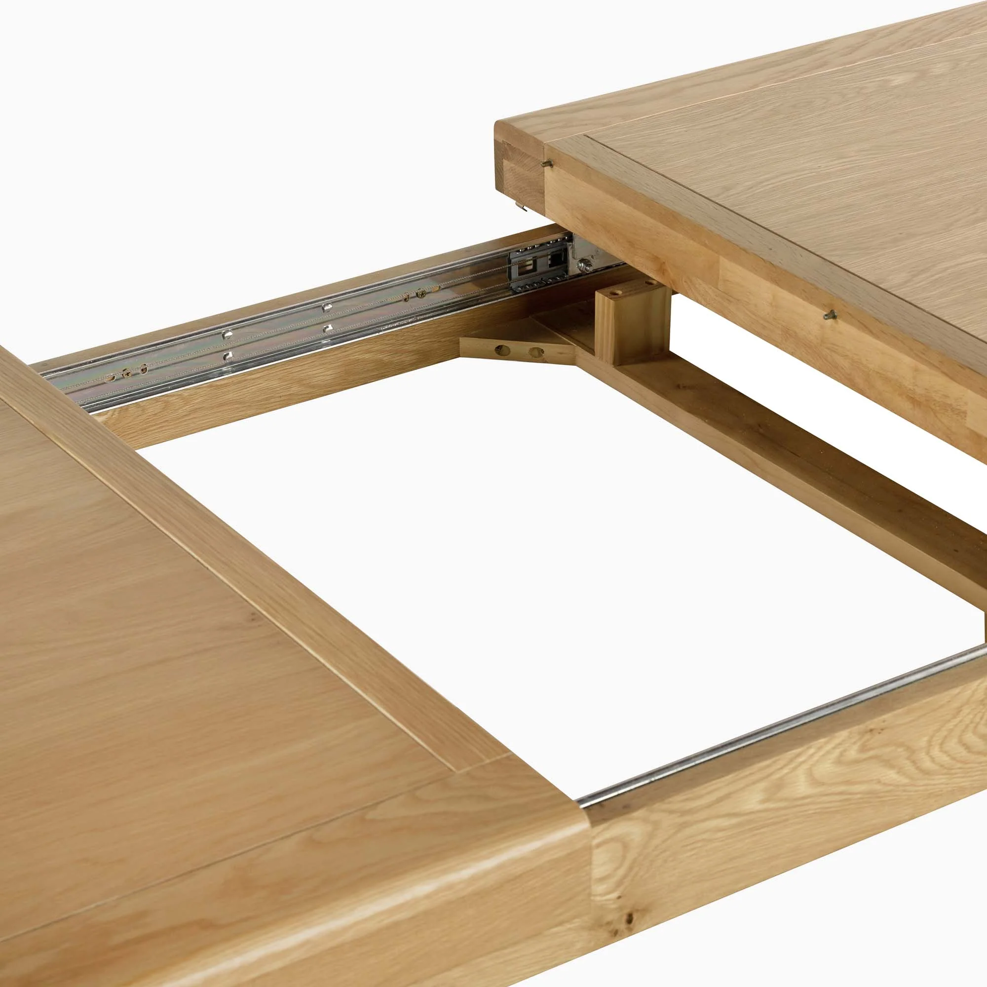 Navarre Cross Leg Extending Dining Table - Cross Leg Ext Dining Table Oak / Oak Veneer - Image 5