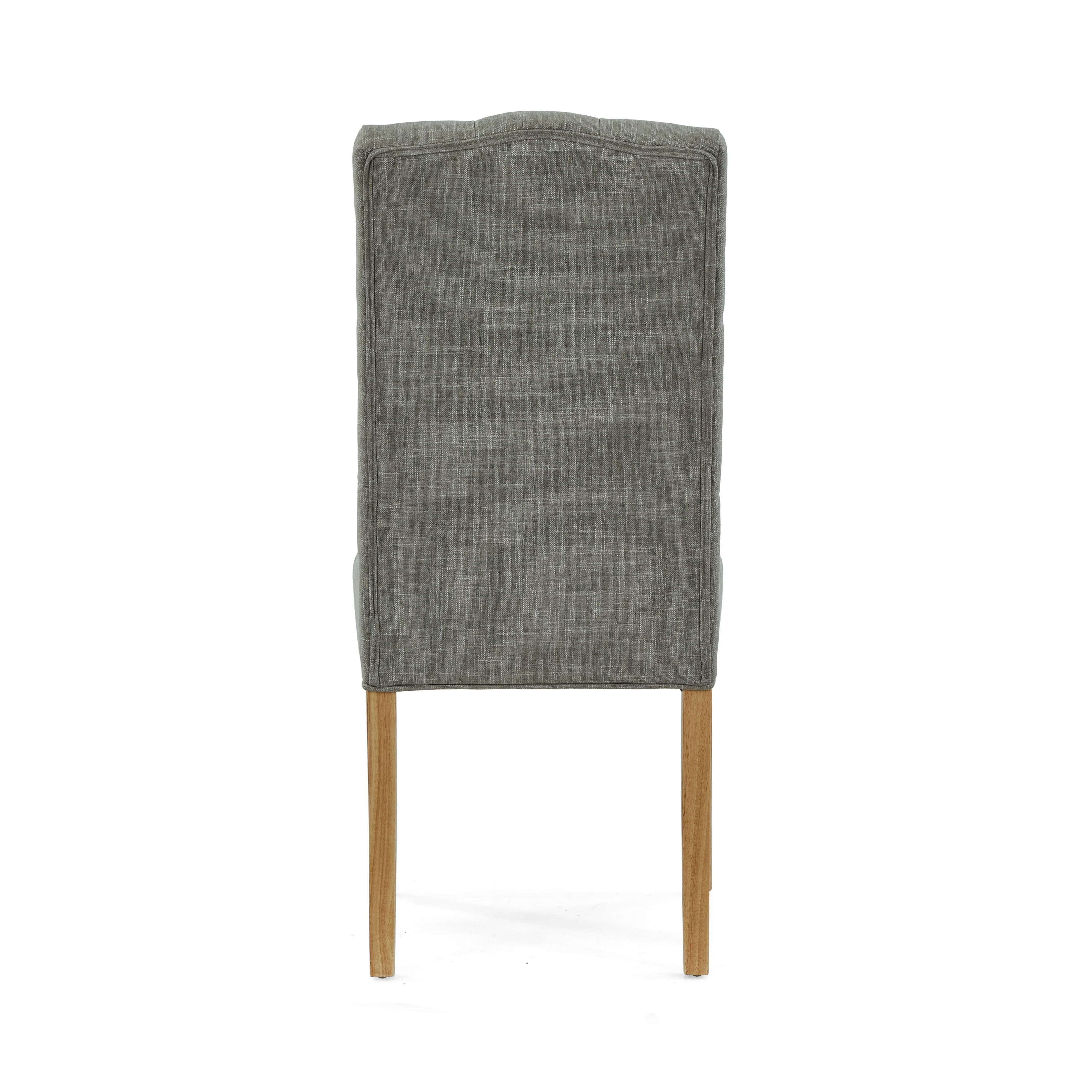 Navarre Pair of Grey Buttonback Dining Chairs - Button Back Dining Chair - Pair Grey - Image 4
