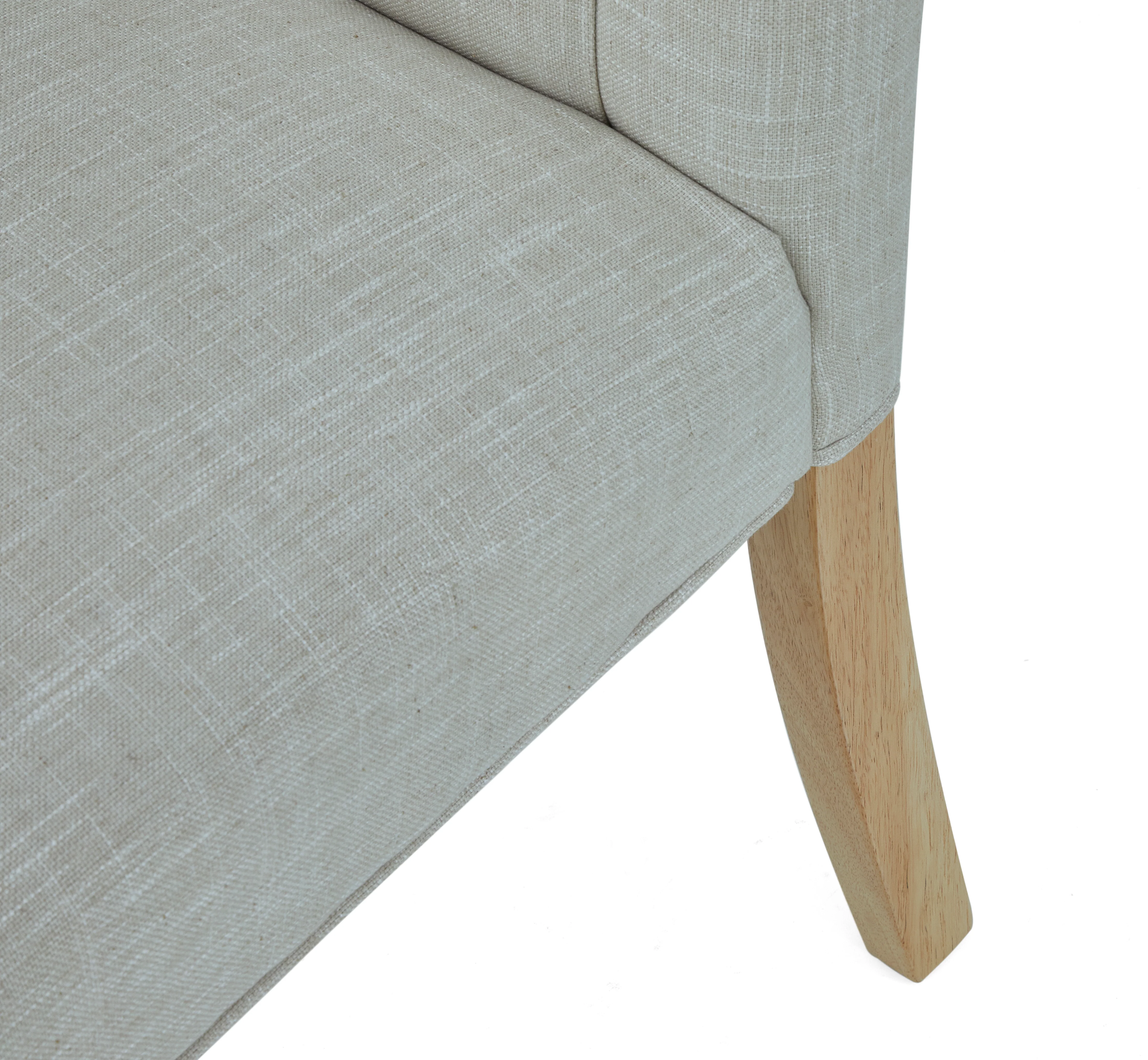 Navarre Pair of Natural Buttonback Dining Chairs - Button Back Dining Chair - Pair Natural - Image 5