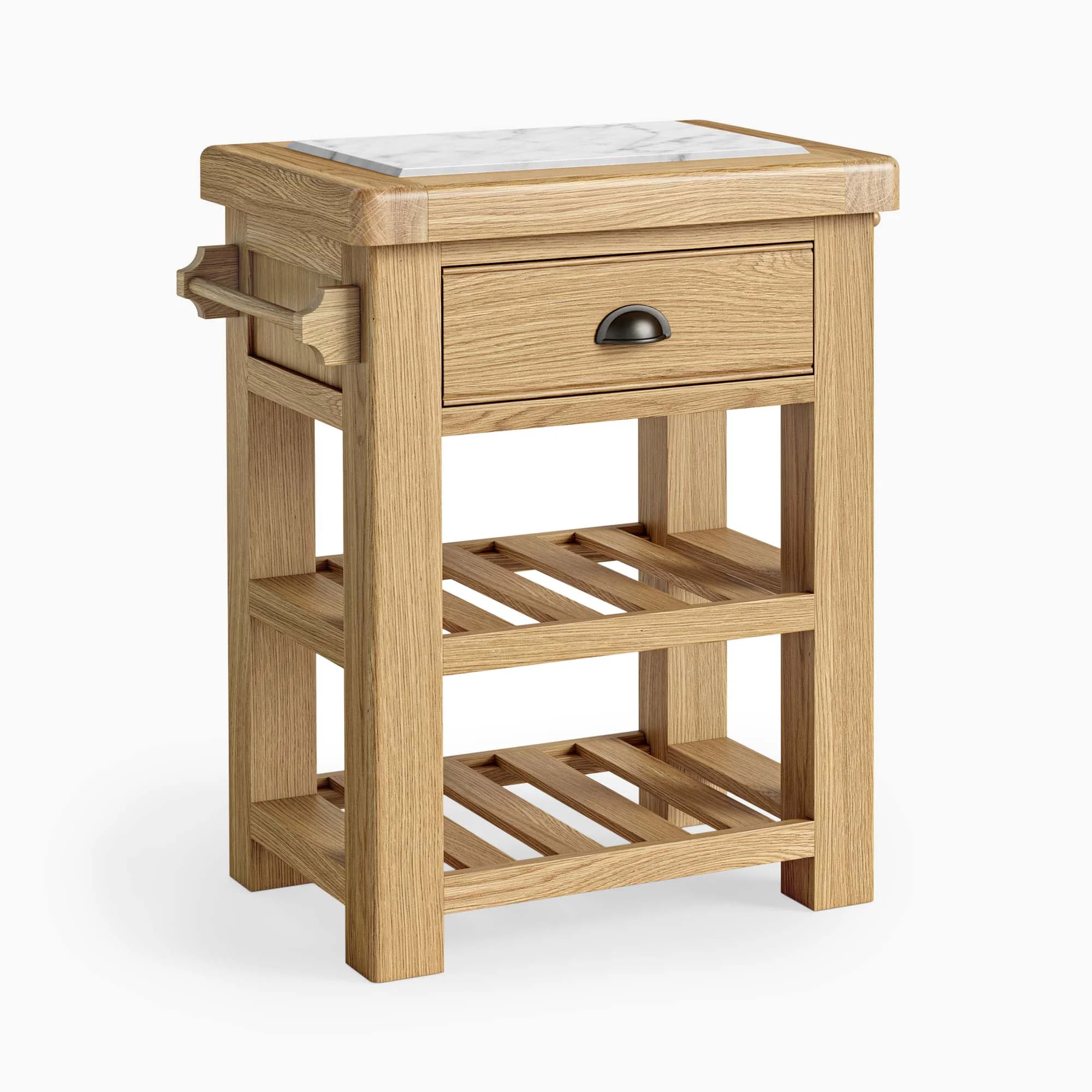 Navarre Small Kitchen Island - Small Kitchen Island Oak / Oak Veneer