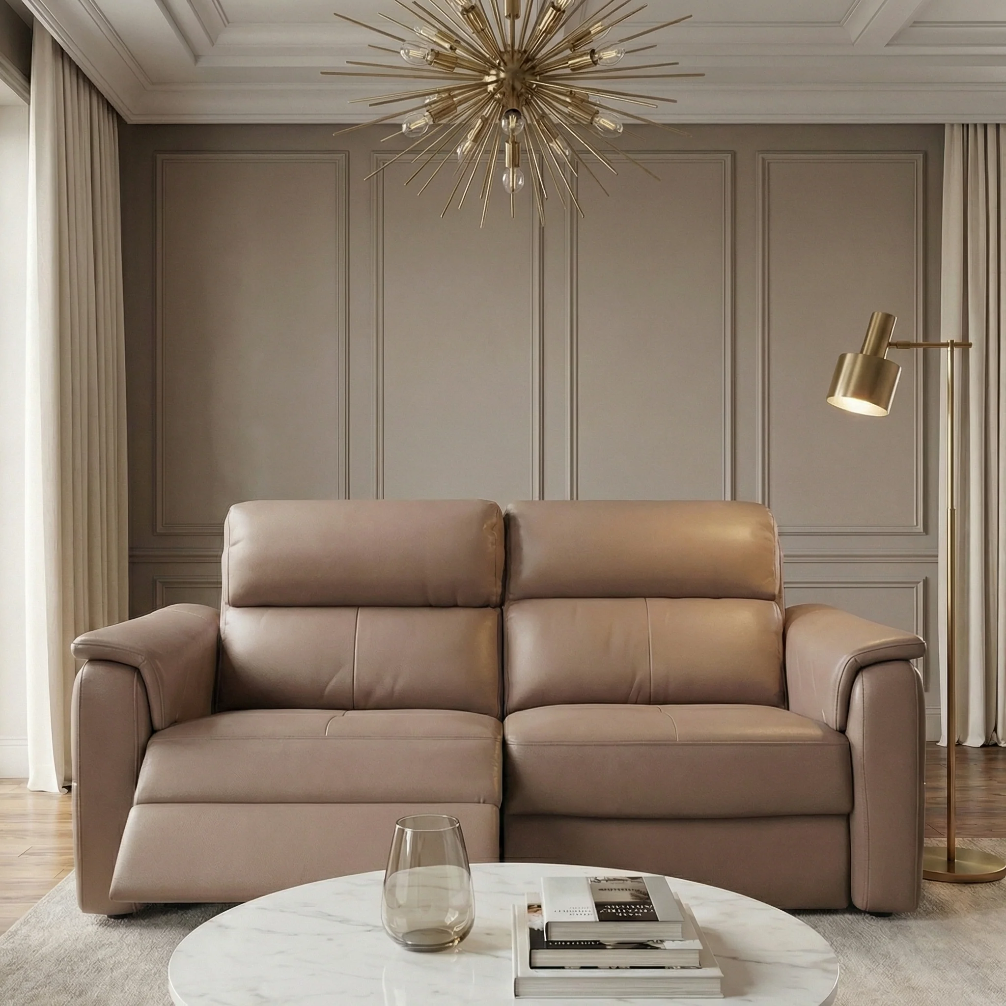 Nicoletti Giacomo 2 Seater Recliner Sofa - 2 Seater Sofa Power Recl Lumber Support CK Botero - Power With Power Headrest Footrest Lumbar & USB - Image 2