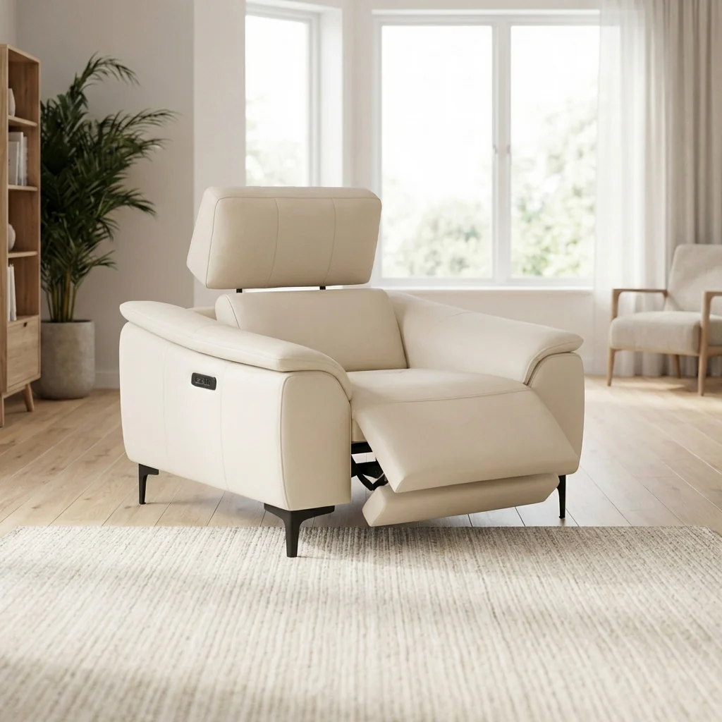Nicoletti La Scala Power Recliner Chair Lumbar Support - Power Recliner Chair Lumber Support CB Torello - Power With Power Headrest Footrest Lumbar & USB - Image 2