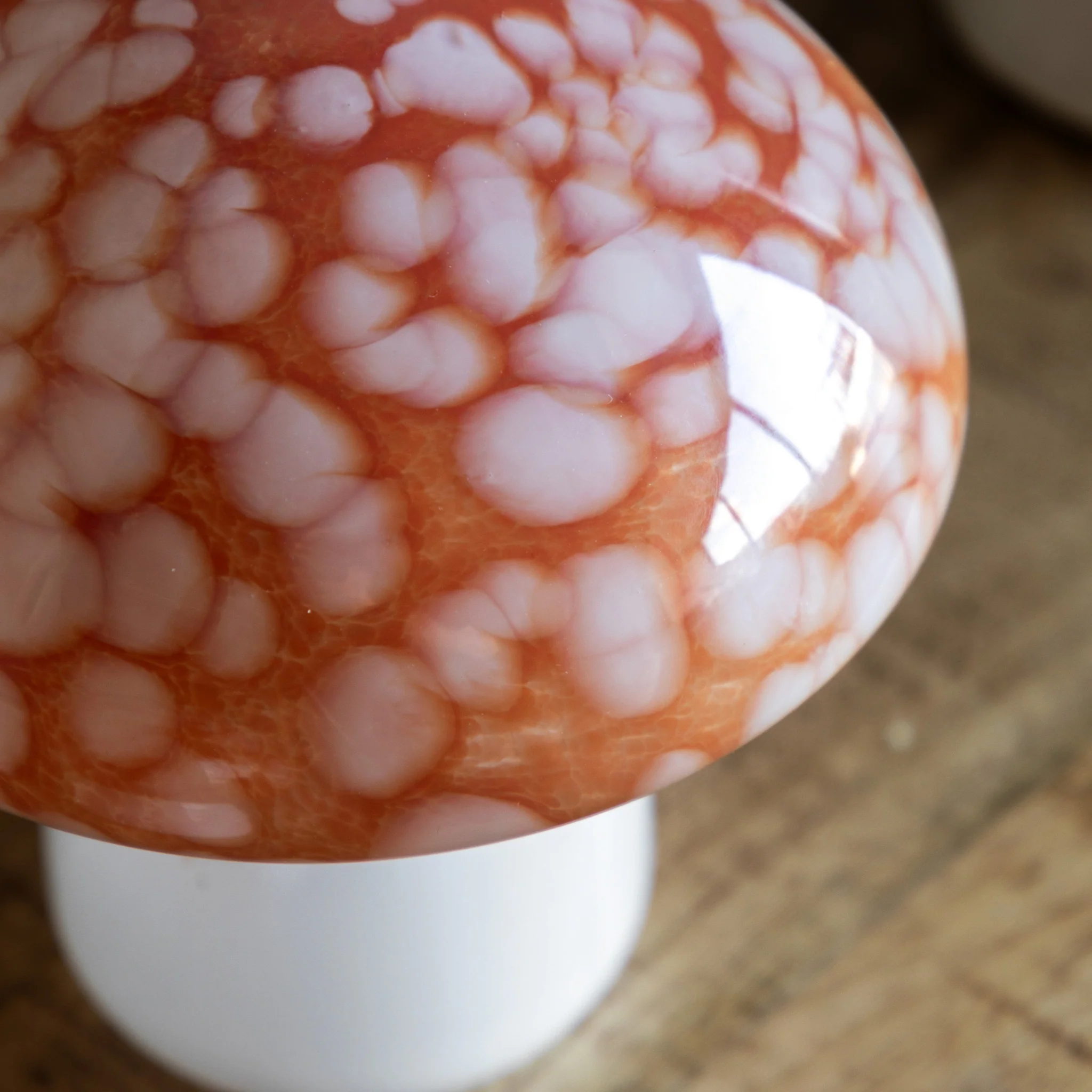 Orange Confetti Glass Mushrooms Set Of 2 - DHD Confetti Glass Mushrooms Burnt Orange 2Pk - Image 3
