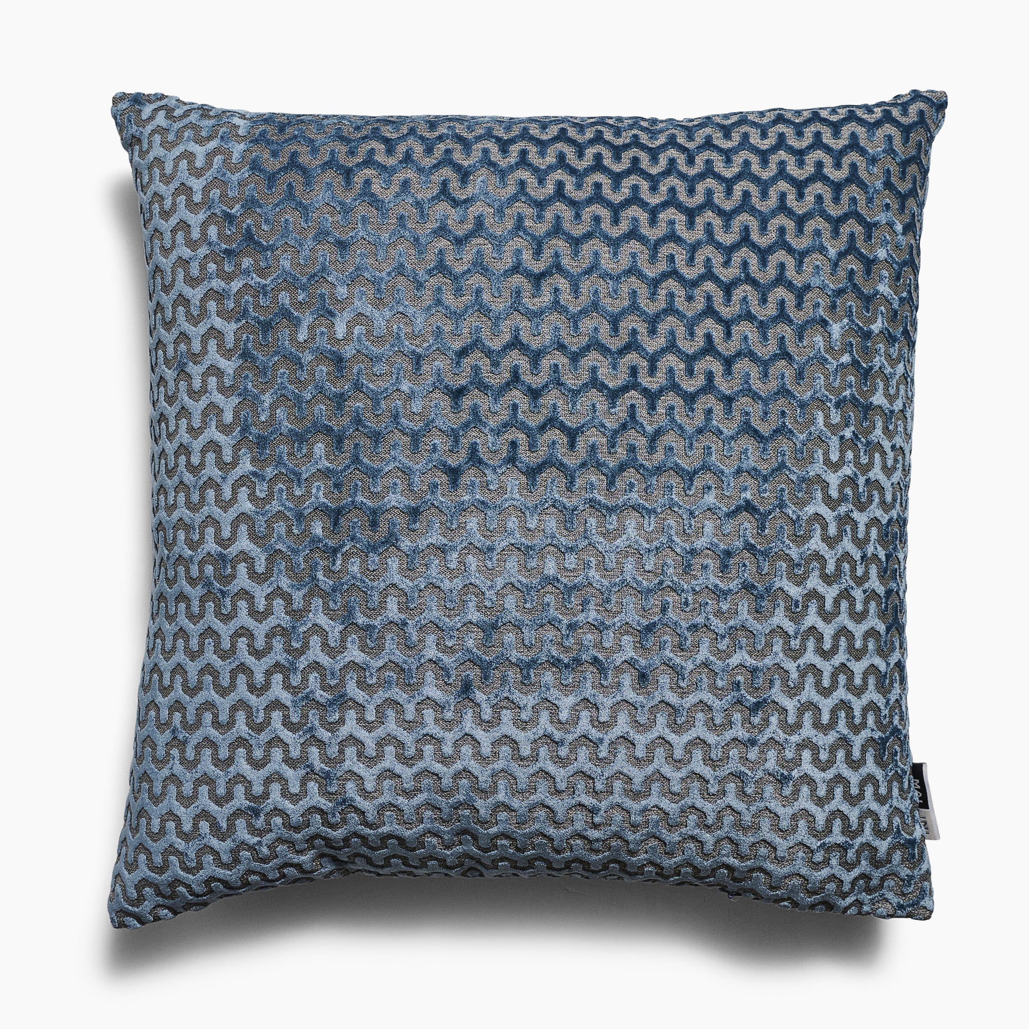 Oslo Velvet Wave Blue Square Cushion - DISC Oslo Velvet Wave Sq Cushion Blue 56CM - Image 2