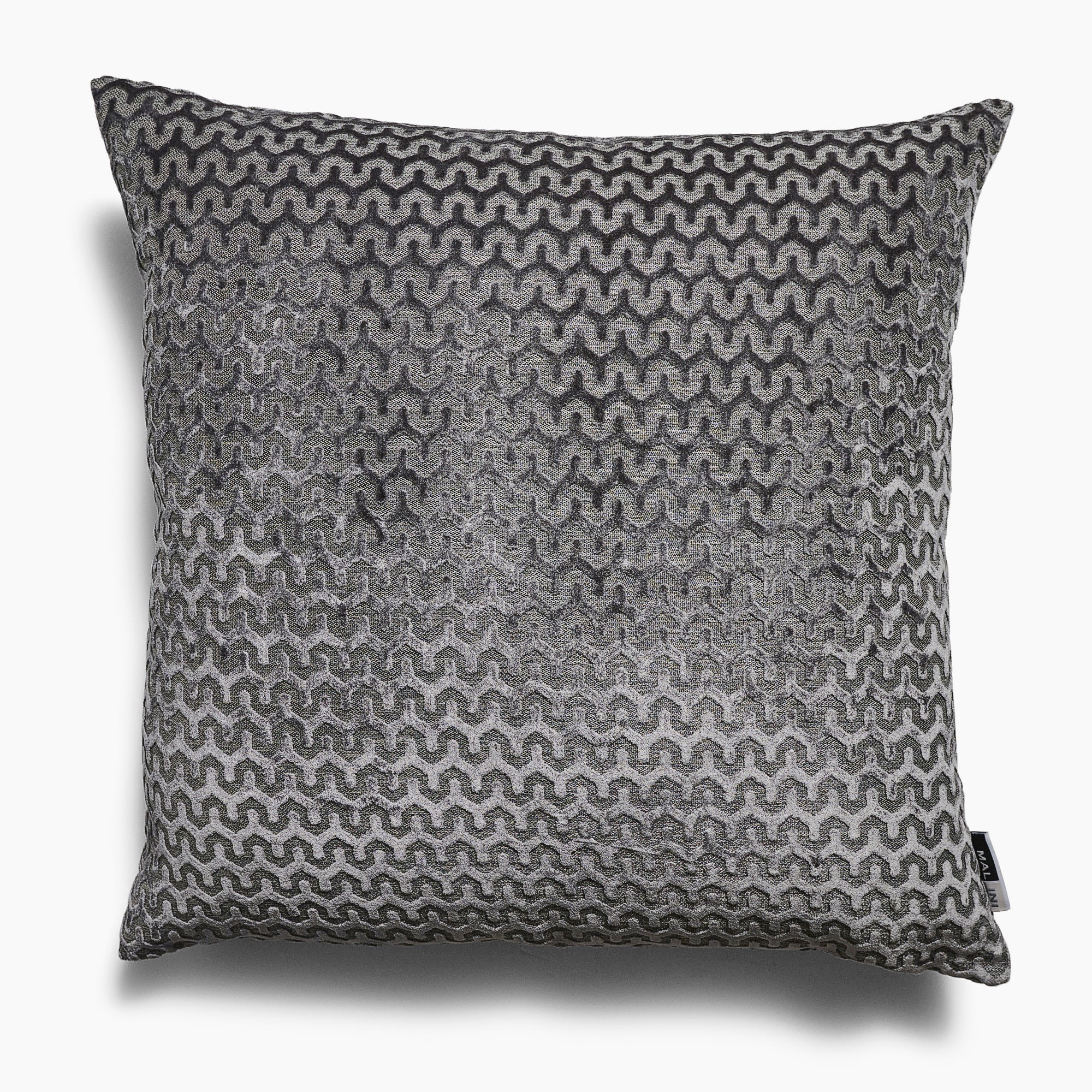 Oslo Velvet Wave Grey Square Cushion - DISC Oslo Velvet Wave Sq Cushion Slate 56CM - Image 2