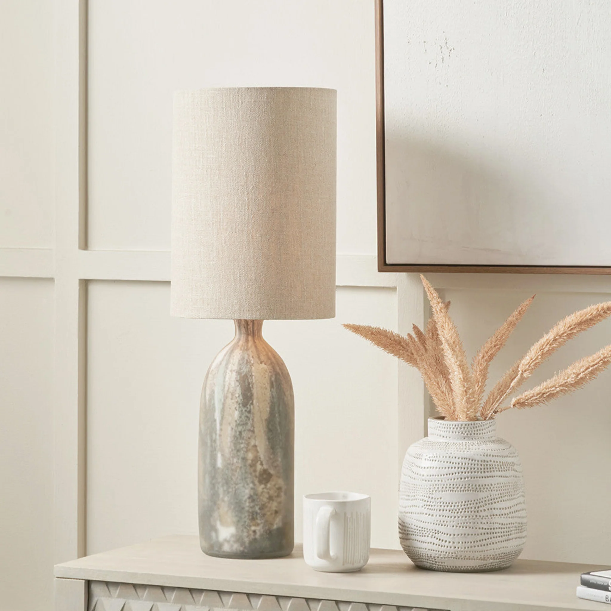 Palmino Brown Tall Organic Glass Bottle Table Lamp - Palmino Brown Tall Organic Glass Bottle Table Lamp