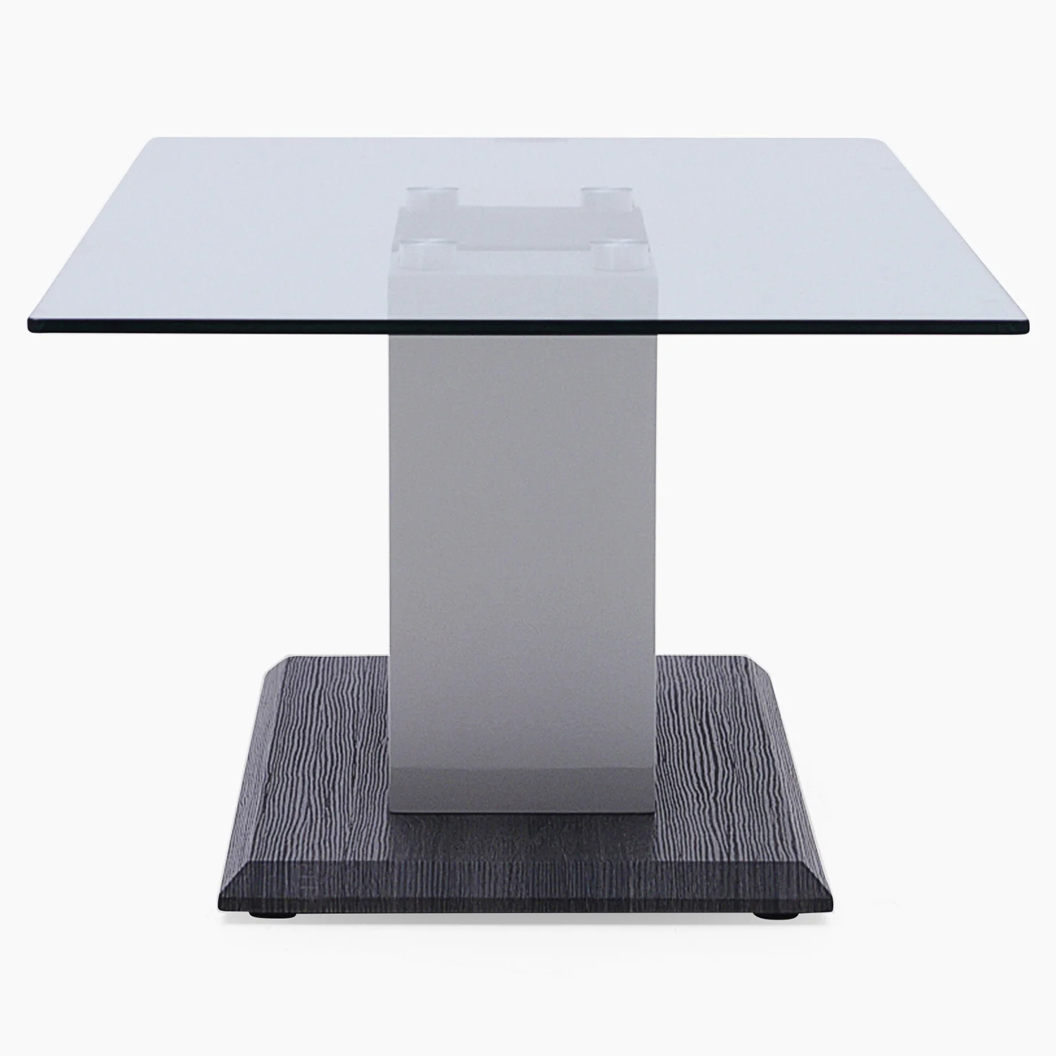 Panama Coffee Table - Coffee Table Dark Grey Wood Effect/Light Grey High Gloss/Polished steel - Image 3