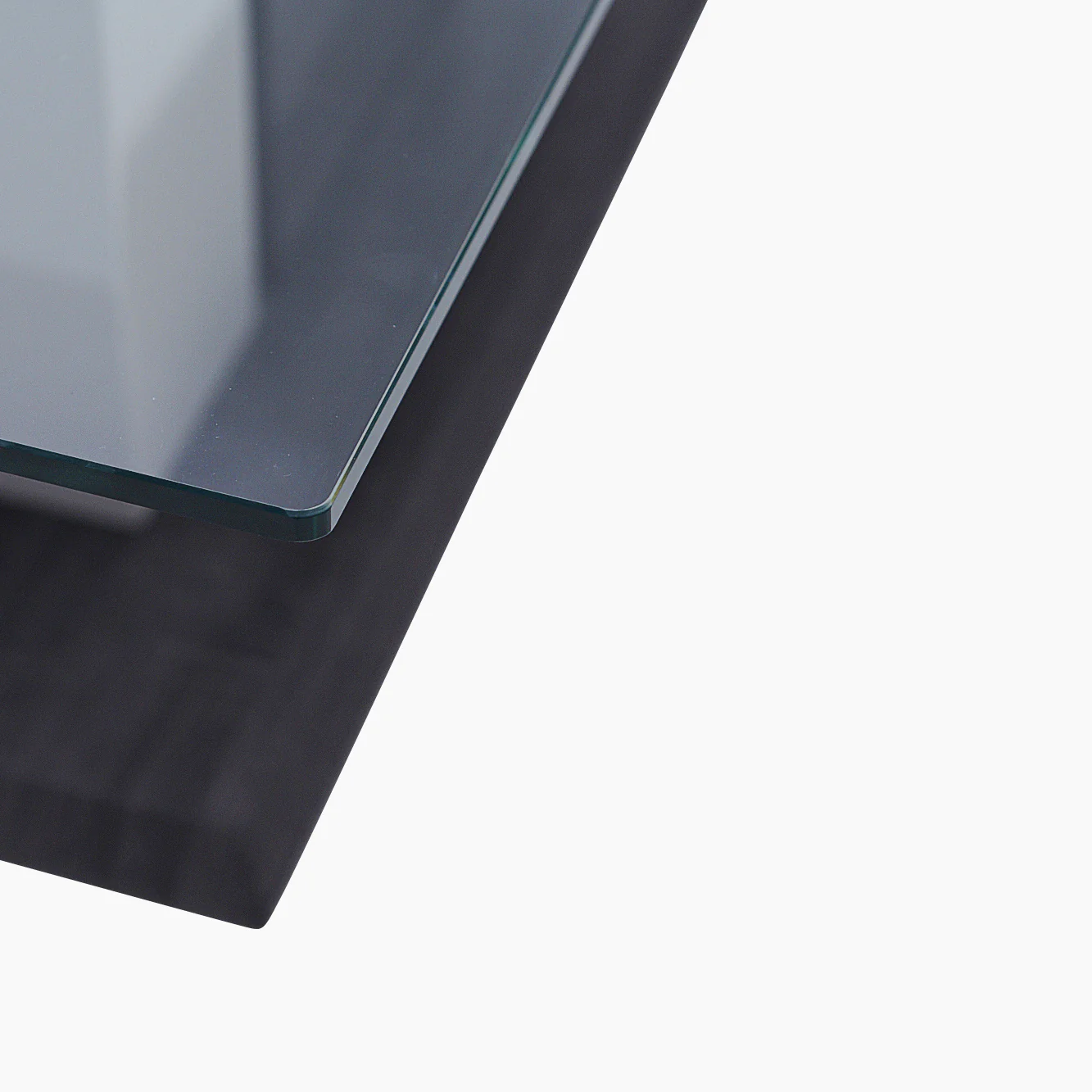 Panama Coffee Table - Coffee Table Dark Grey Wood Effect/Light Grey High Gloss/Polished steel - Image 4