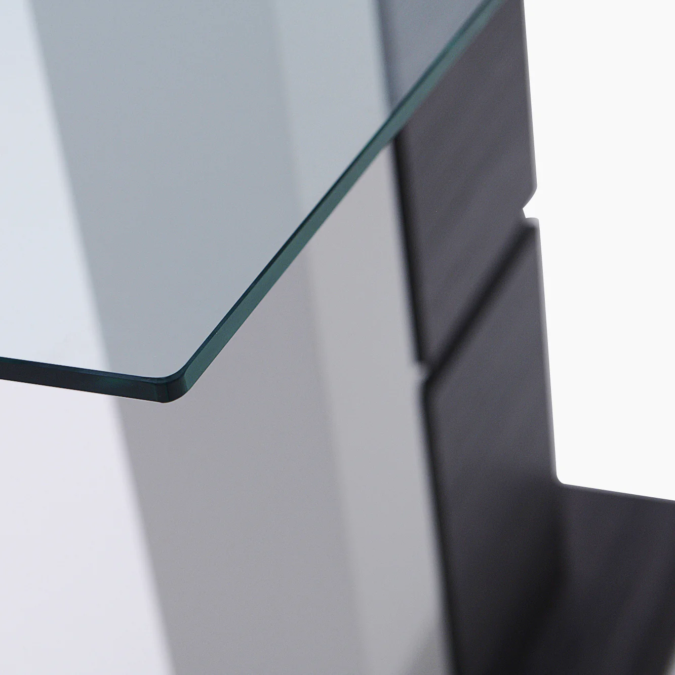 Panama Console Table - Sofa Table Dark Grey Wood Effect/Light Grey High Gloss/Polished steel - Image 5