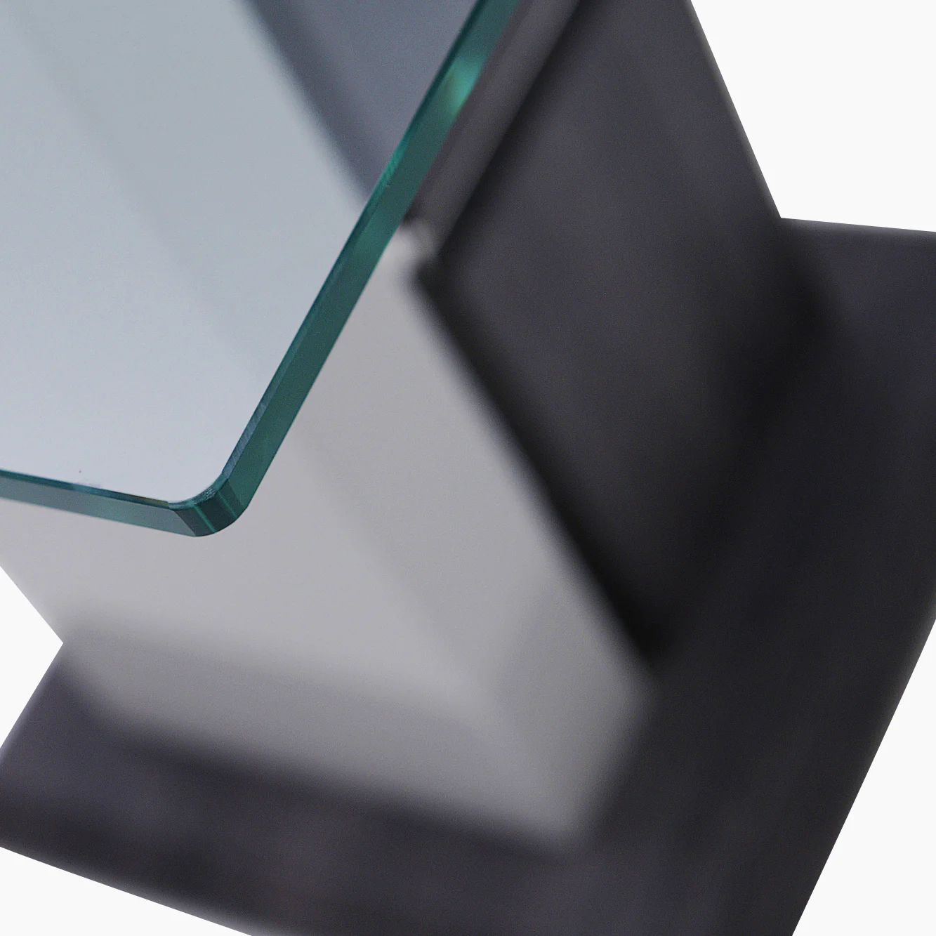 Panama End Table - End Table Dark Grey Wood Effect/Light Grey High Gloss/Polished steel - Image 5
