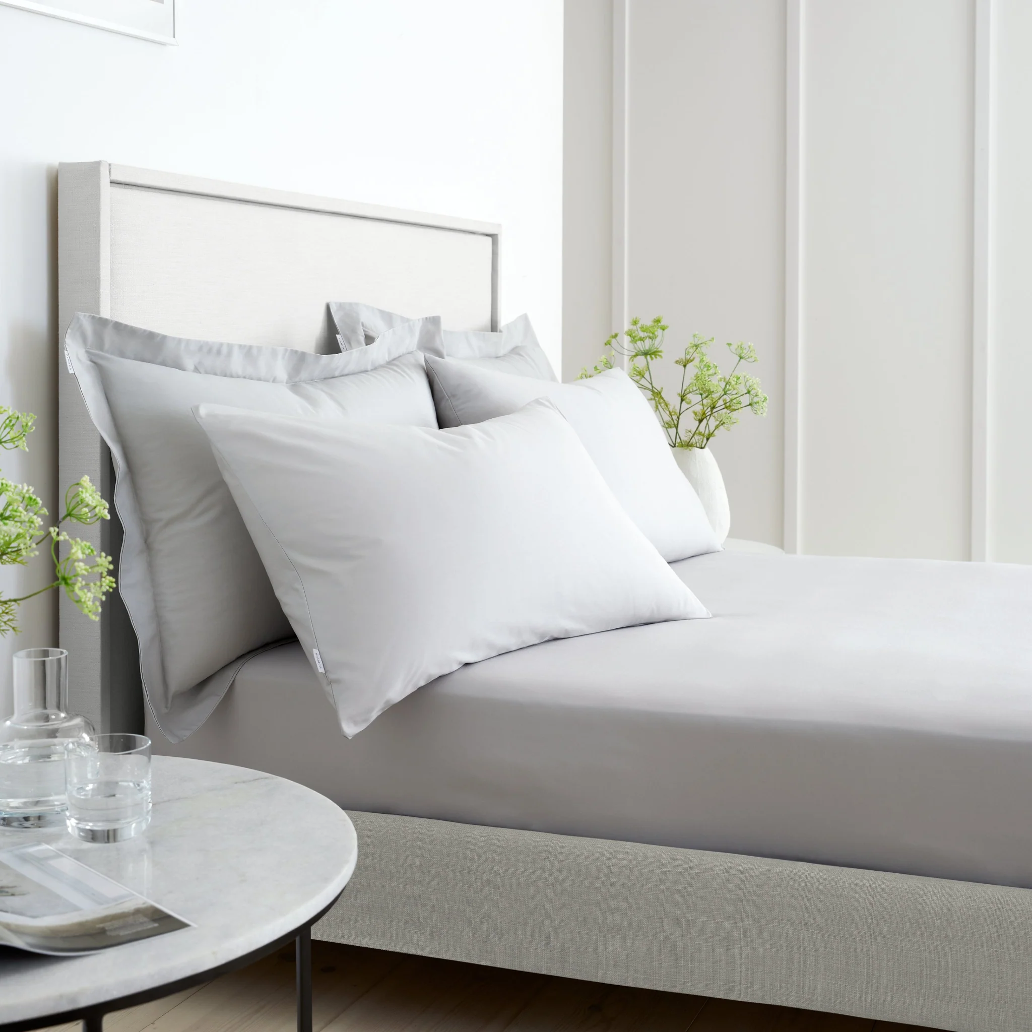 Bianca Percale Grey Fitted Bed Sheet - 200TC Percale Grey King Fitted Sheet - King