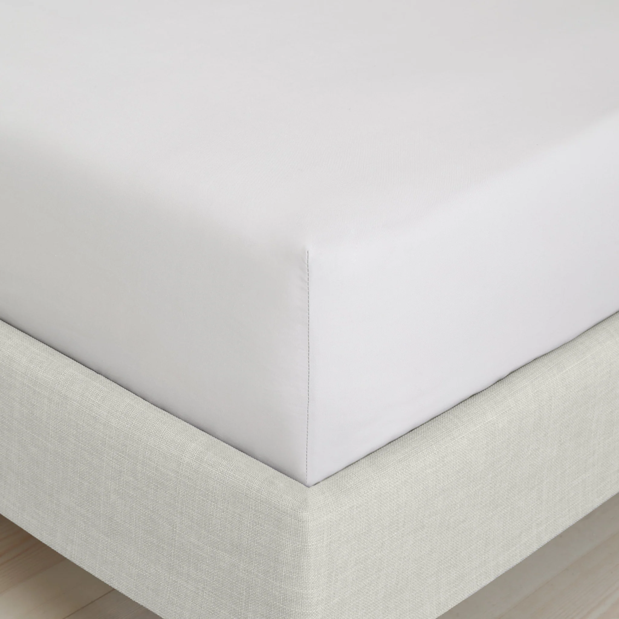 Bianca Percale Grey Fitted Bed Sheet - 200TC Percale Grey King Fitted Sheet - King - Image 2
