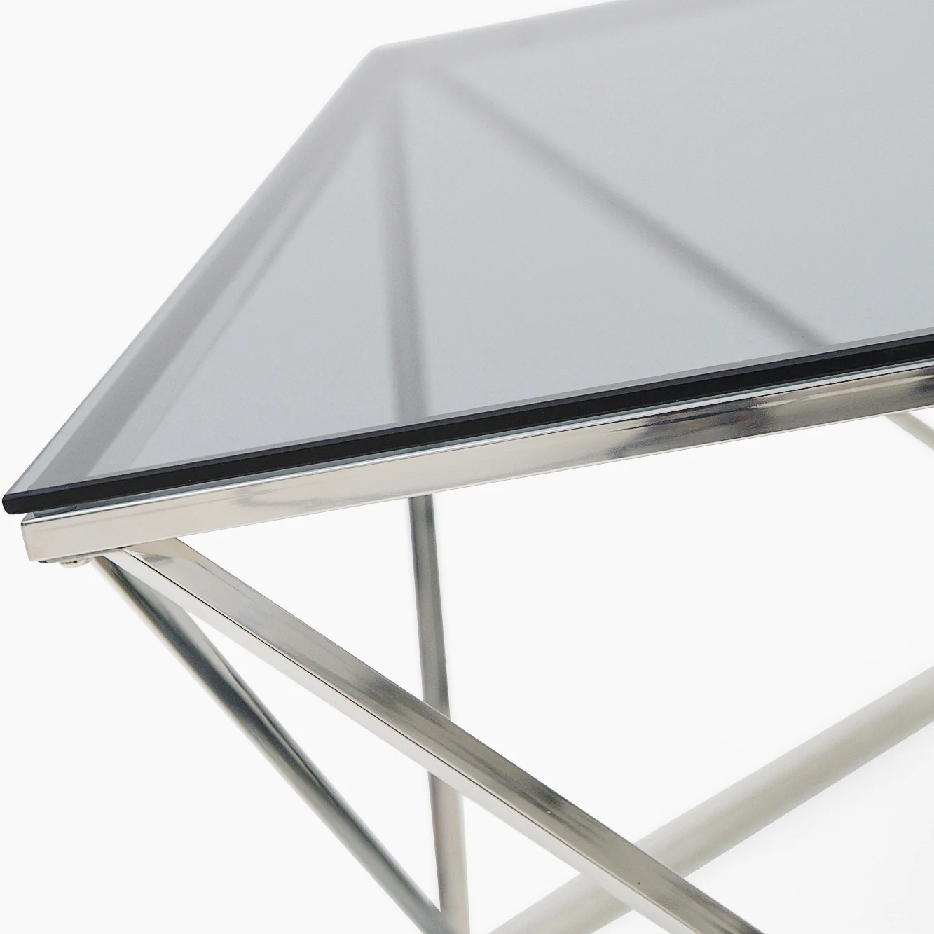 Pisa Coffee Table - Coffee Table Smoked Glass / Stainless Steel - Image 5
