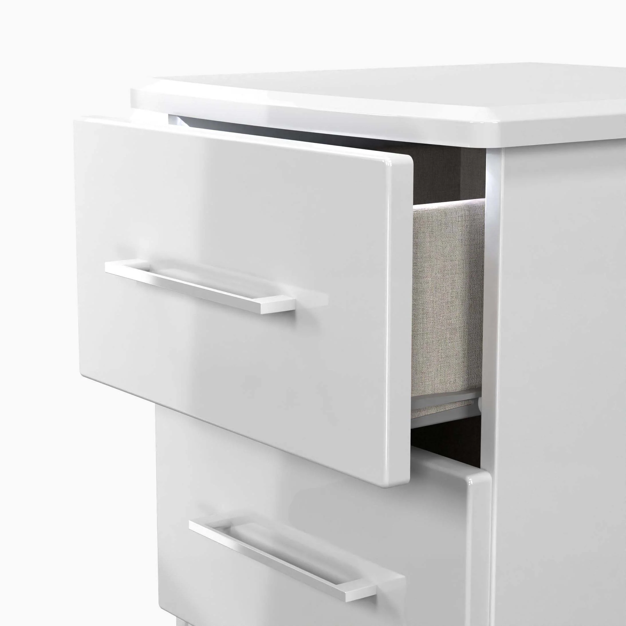 Portland 2 Drawer Bedside Cabinet - 2 Drawer Bedside Cabinet - Image 4