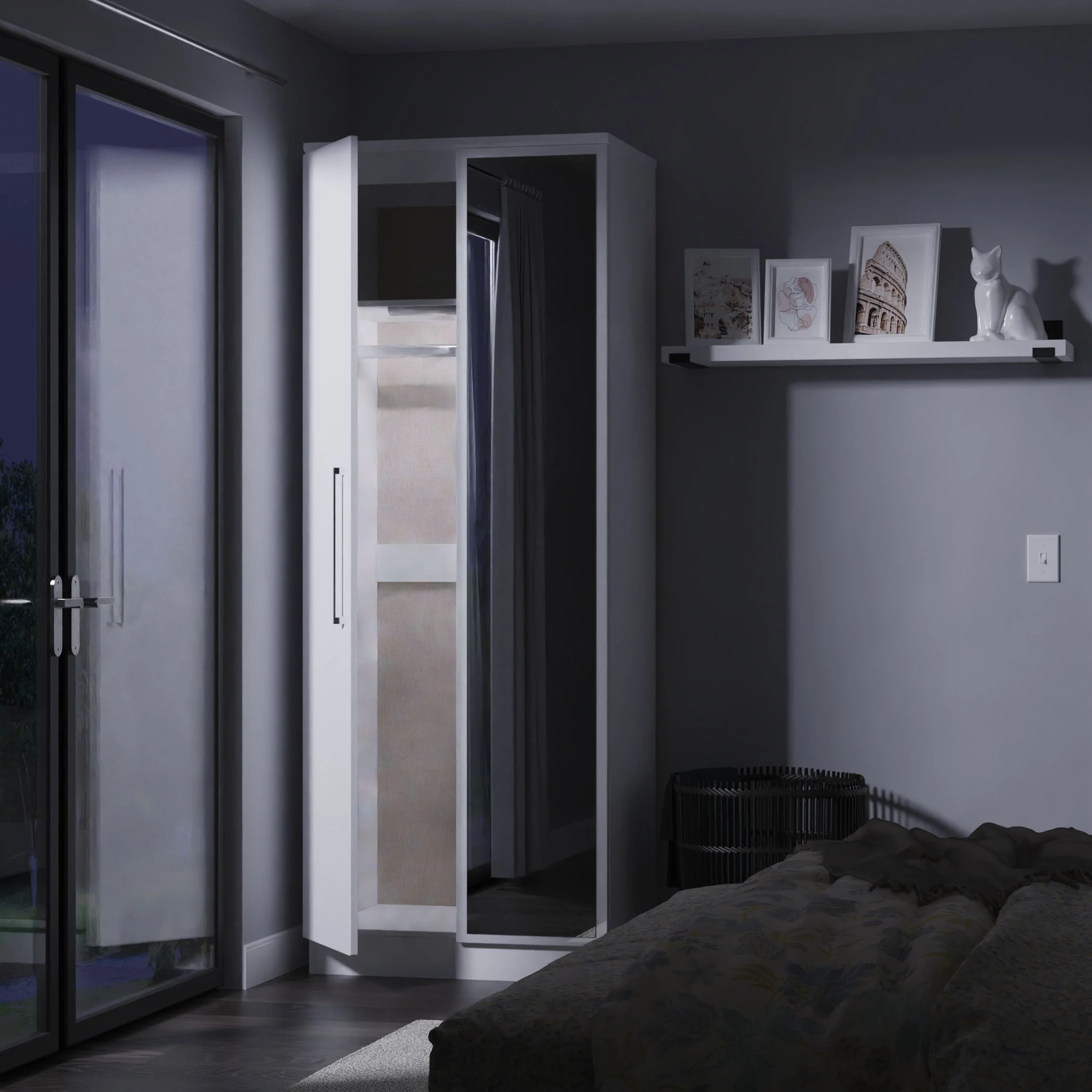 Portland Tall Double Mirror Wardrobe - Tall Double Mirror Wardrobe - Image 2