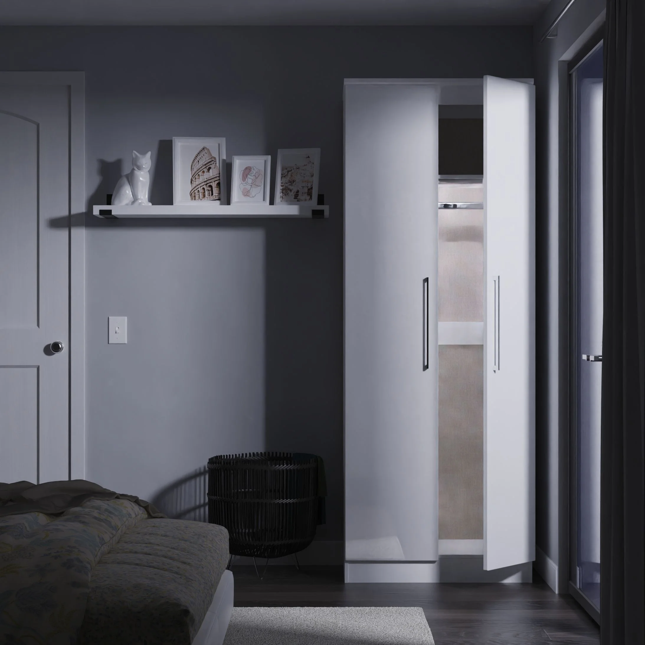 Portland Tall Plain Double Wardrobe - Tall Plain Double Wardrobe - Image 2