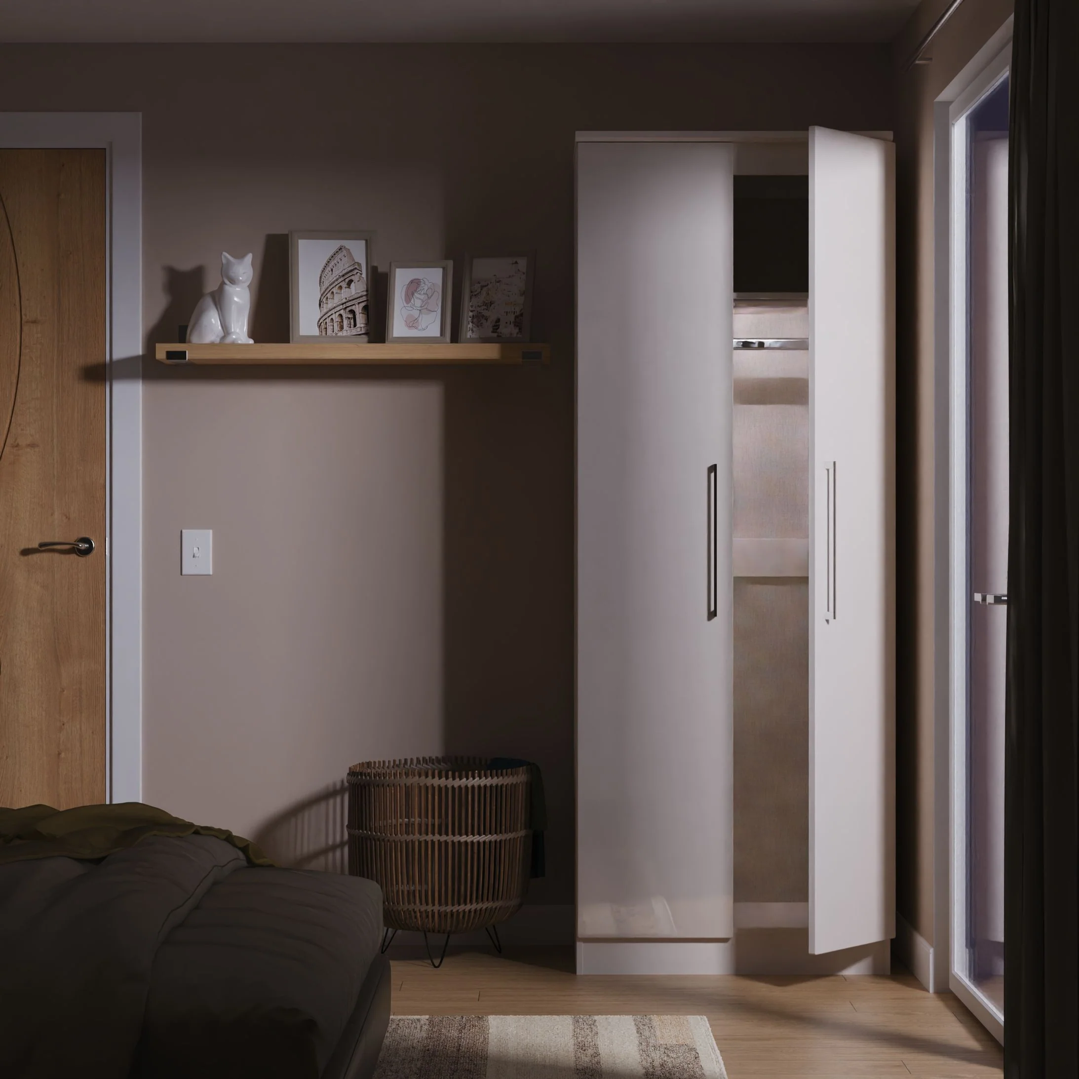 Portland Tall Plain Double Wardrobe - Tall Plain Double Wardrobe - Image 8