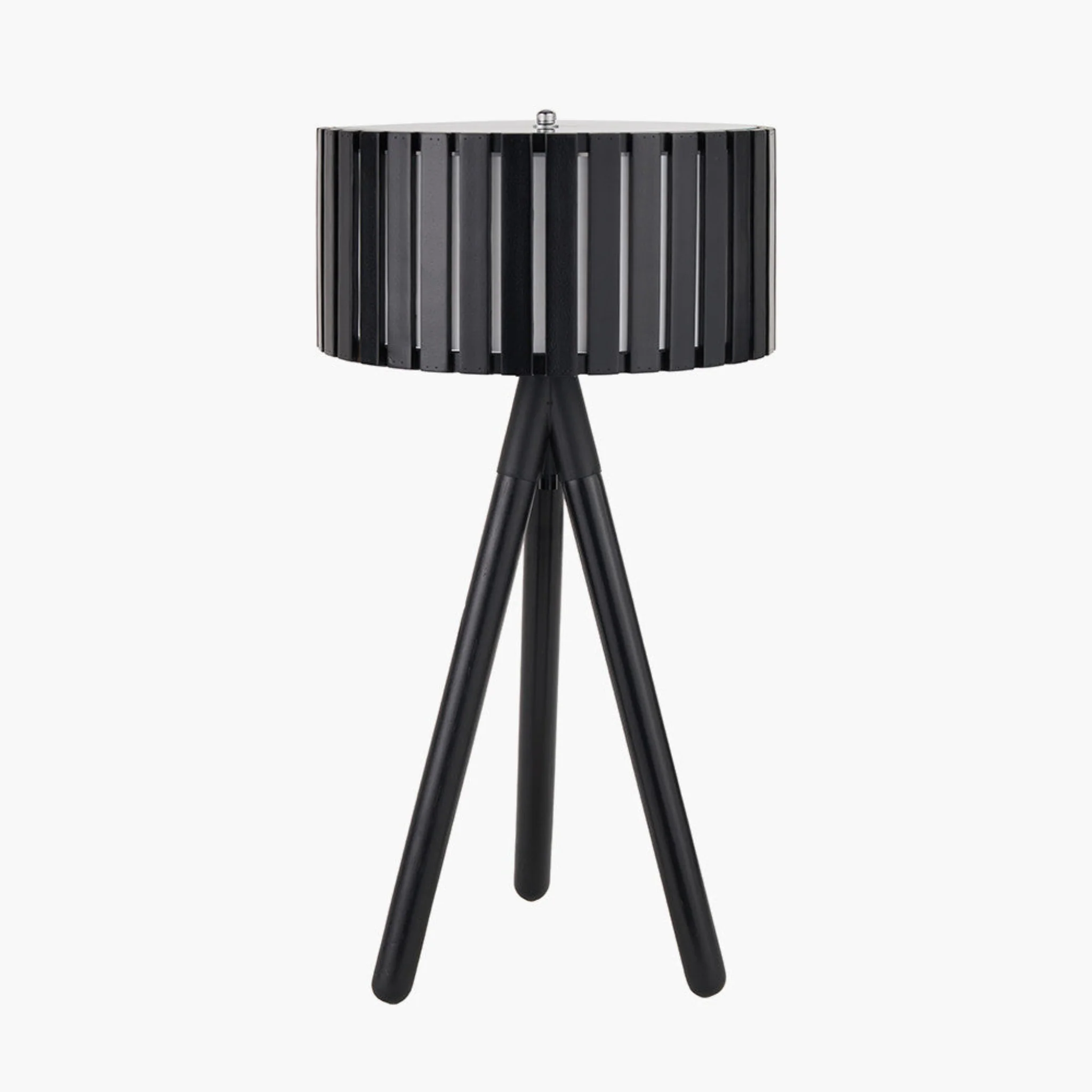 Rabanne Slatted Black Wood Tripod Table Lamp - Rabanne Slatted Black Wood Tripod Table Lamp - Image 2