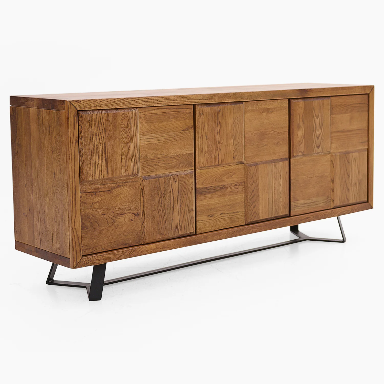 Raindale 3 Door Sideboard - 3 Door Sideboard Dark Oak / Metal Legs - Image 2