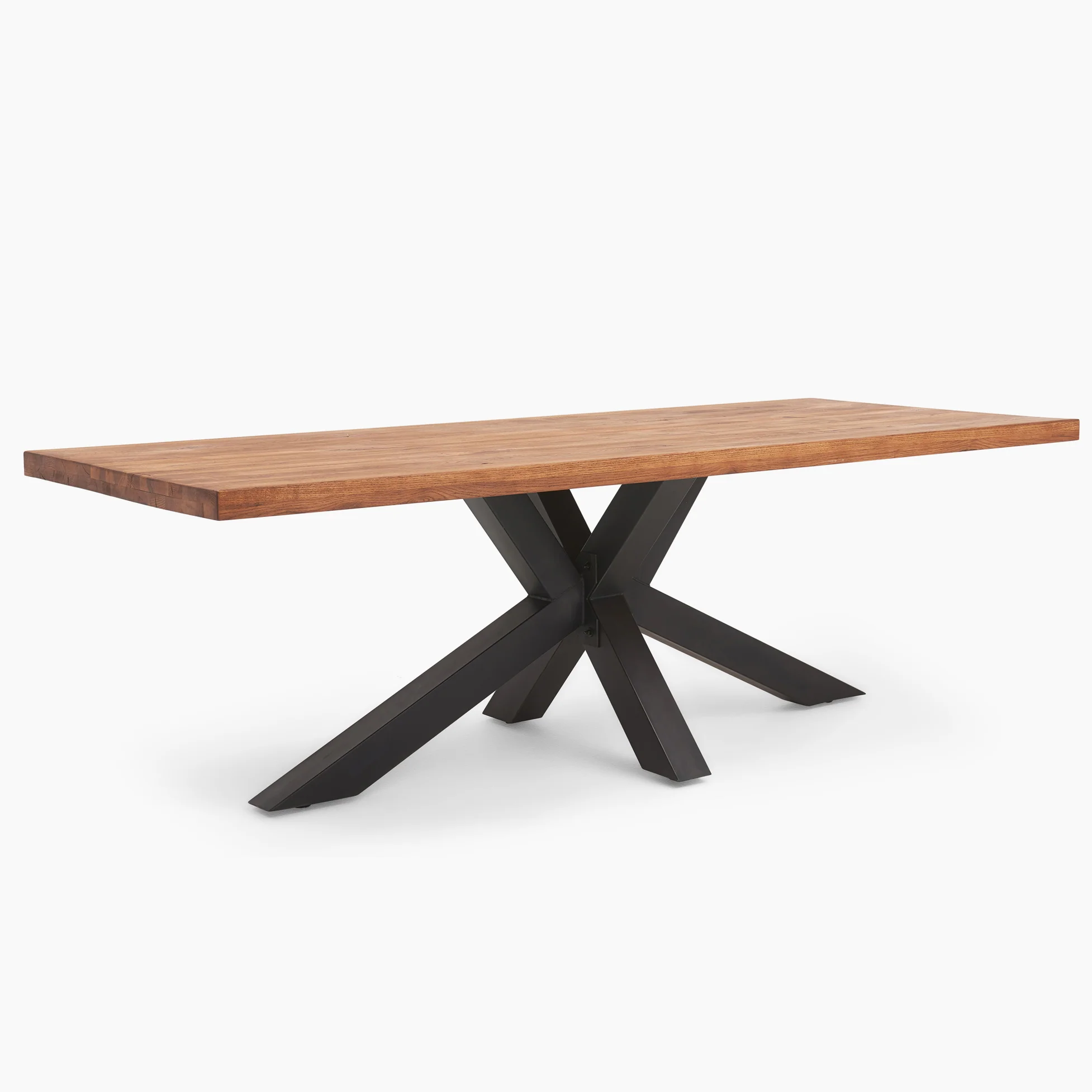 Raindale Dining Table - Dining Table 200cm Dark Oak / Star Metal Legs - 200cm - Image 5