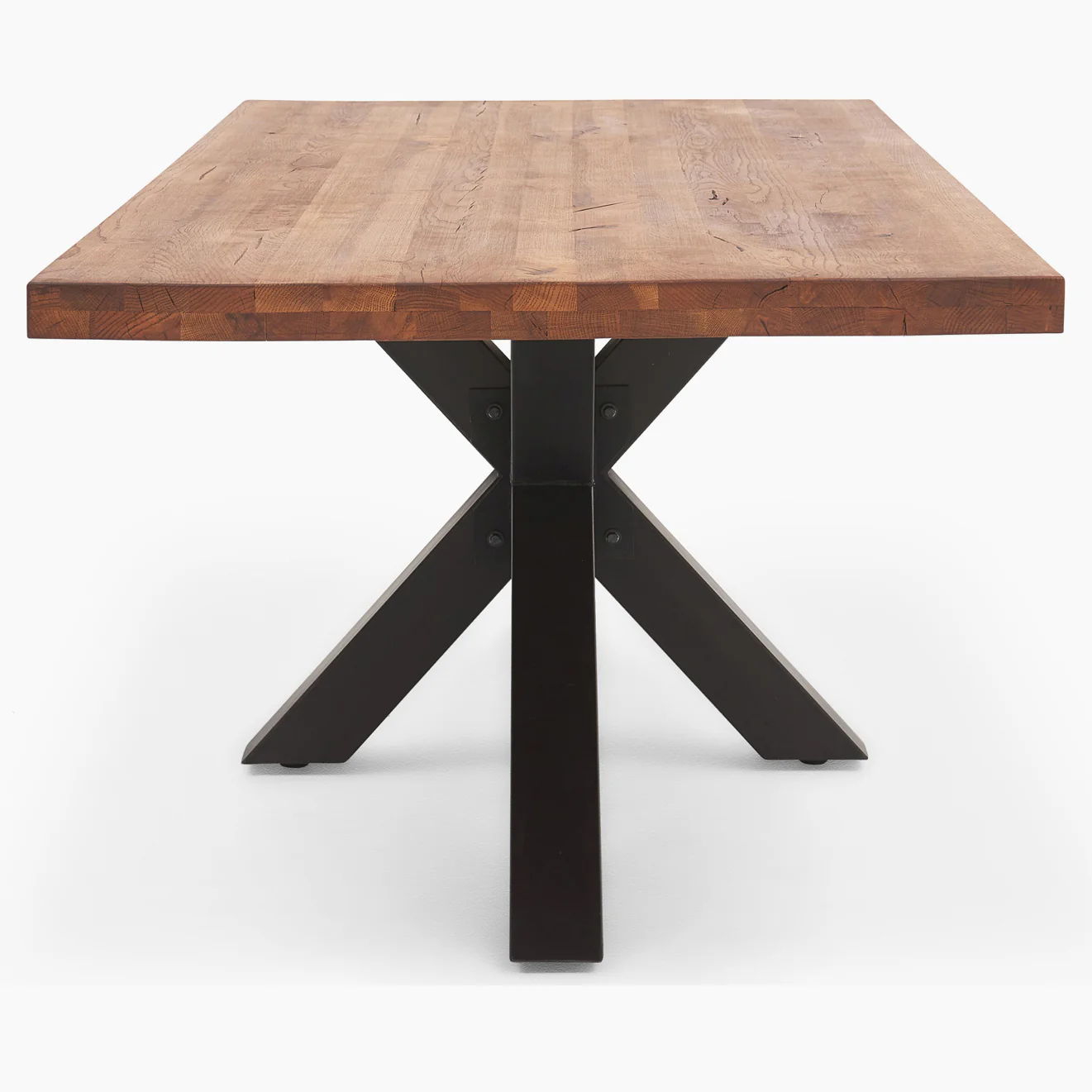 Raindale Dining Table - Dining Table 200cm Dark Oak / Star Metal Legs - 200cm - Image 6