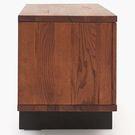 Raindale TV Unit - TV Unit Dark Oak / Metal Legs - Image 5