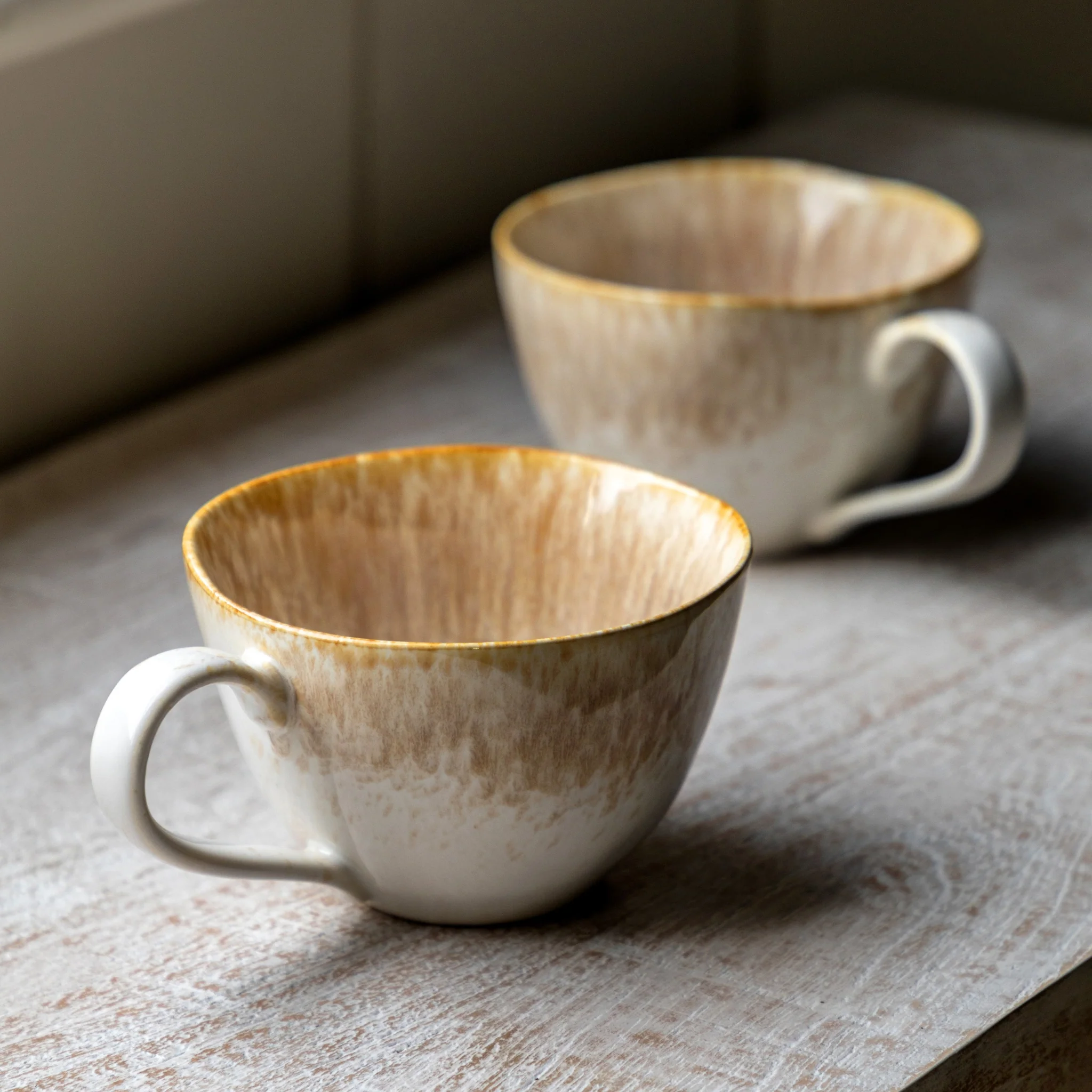 Reactive Organic Set Of 4 Brown Mugs - DHD Reactive Organic Mug Camel 4Pk