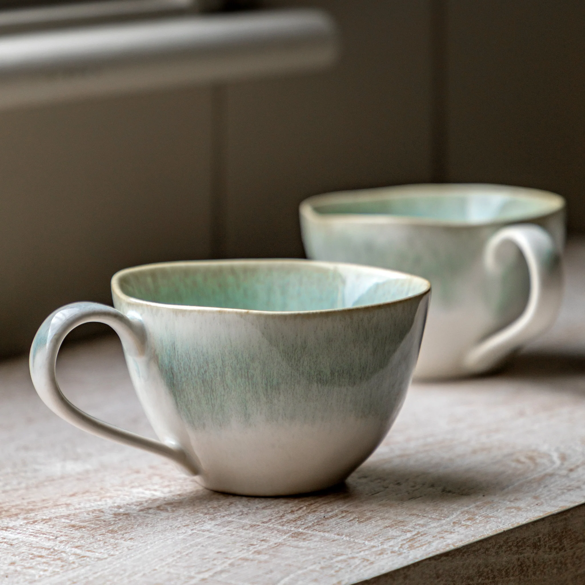 Reactive Organic Set Of 4 Green Mugs - DHD Reactive Organic Mug Duck Egg 4Pk