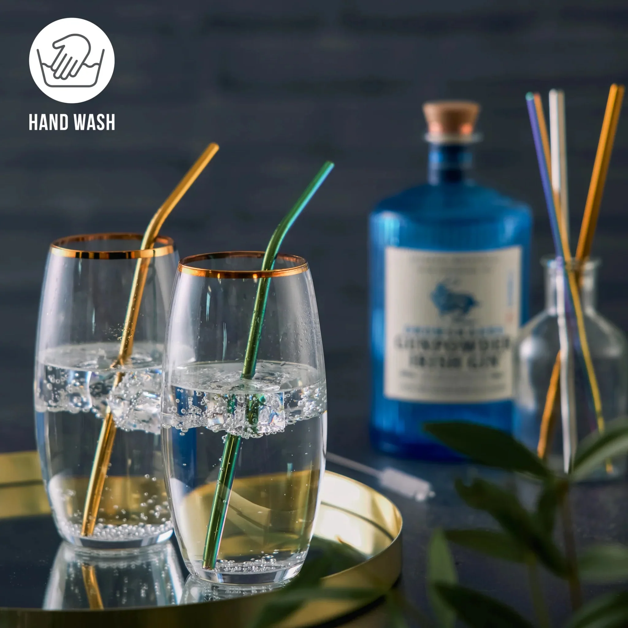 Reusable Metal Straws With Cleaning Brushes - Reusable Straws 26 Piece & Cleaning Brushes 4 Piece - Image 2