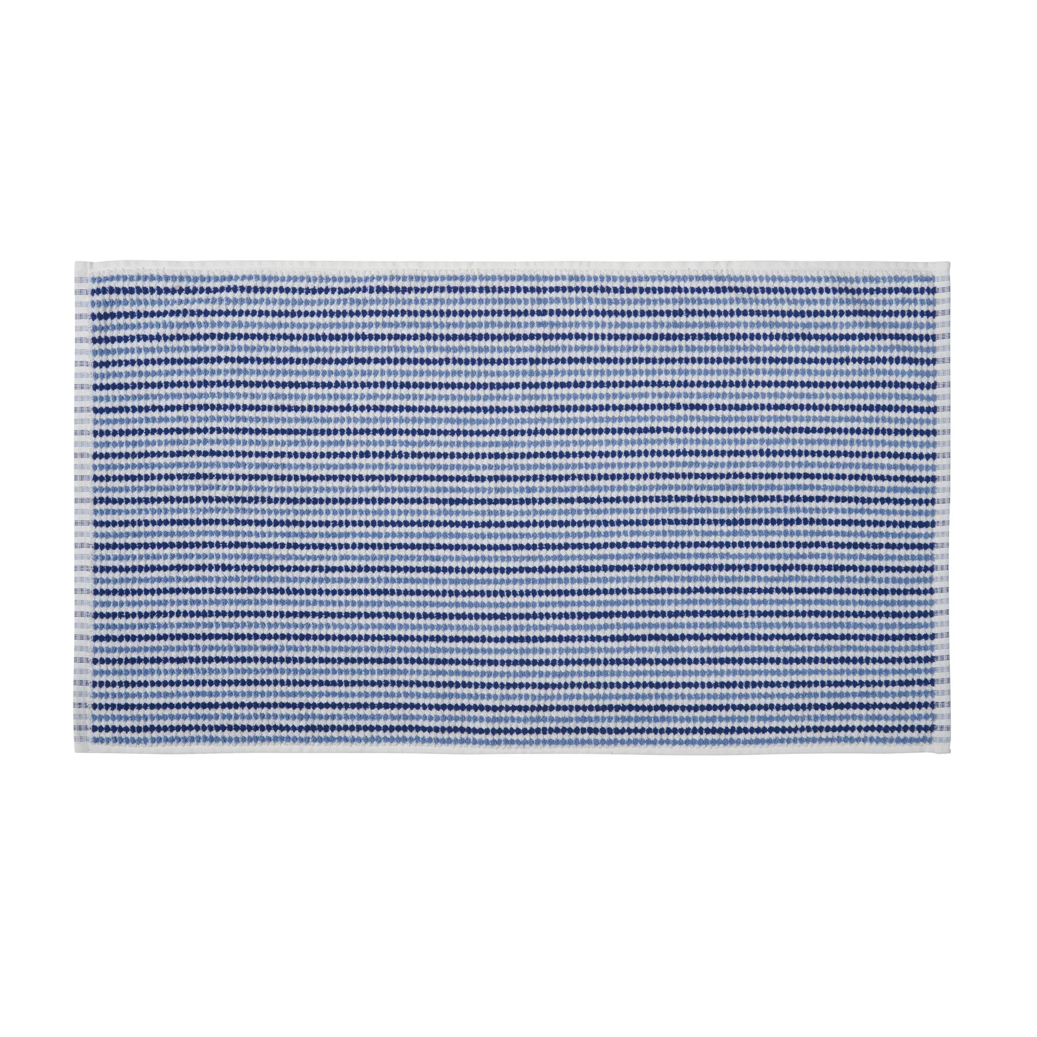 Catherine Lansfield Rice Weave Stripe Towel Blue - Rice Weave Stripe Bath Sheet Blue - Image 3